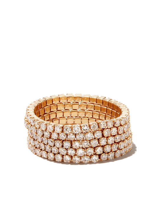 18kt yellow gold 5 Thread stack diamond ring