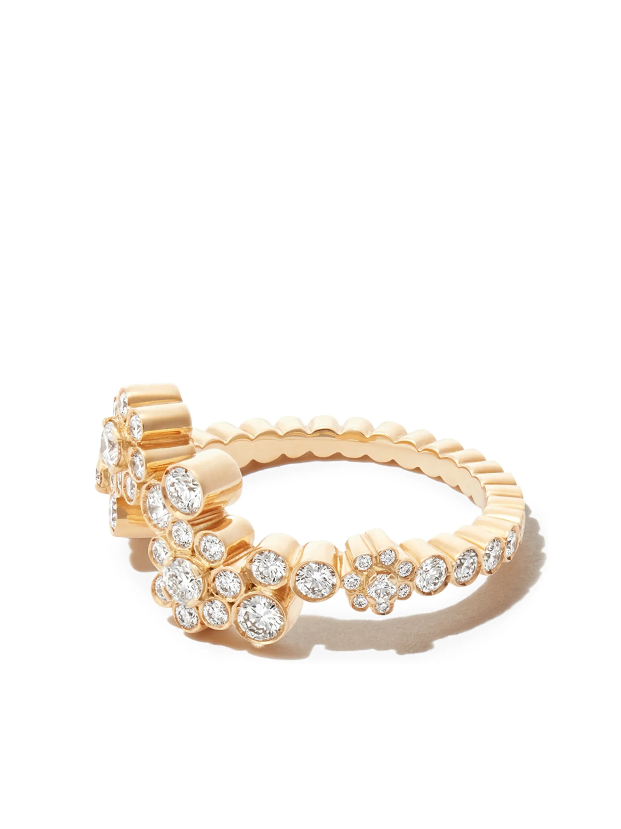 18K yellow gold Fleur Splash diamond ring