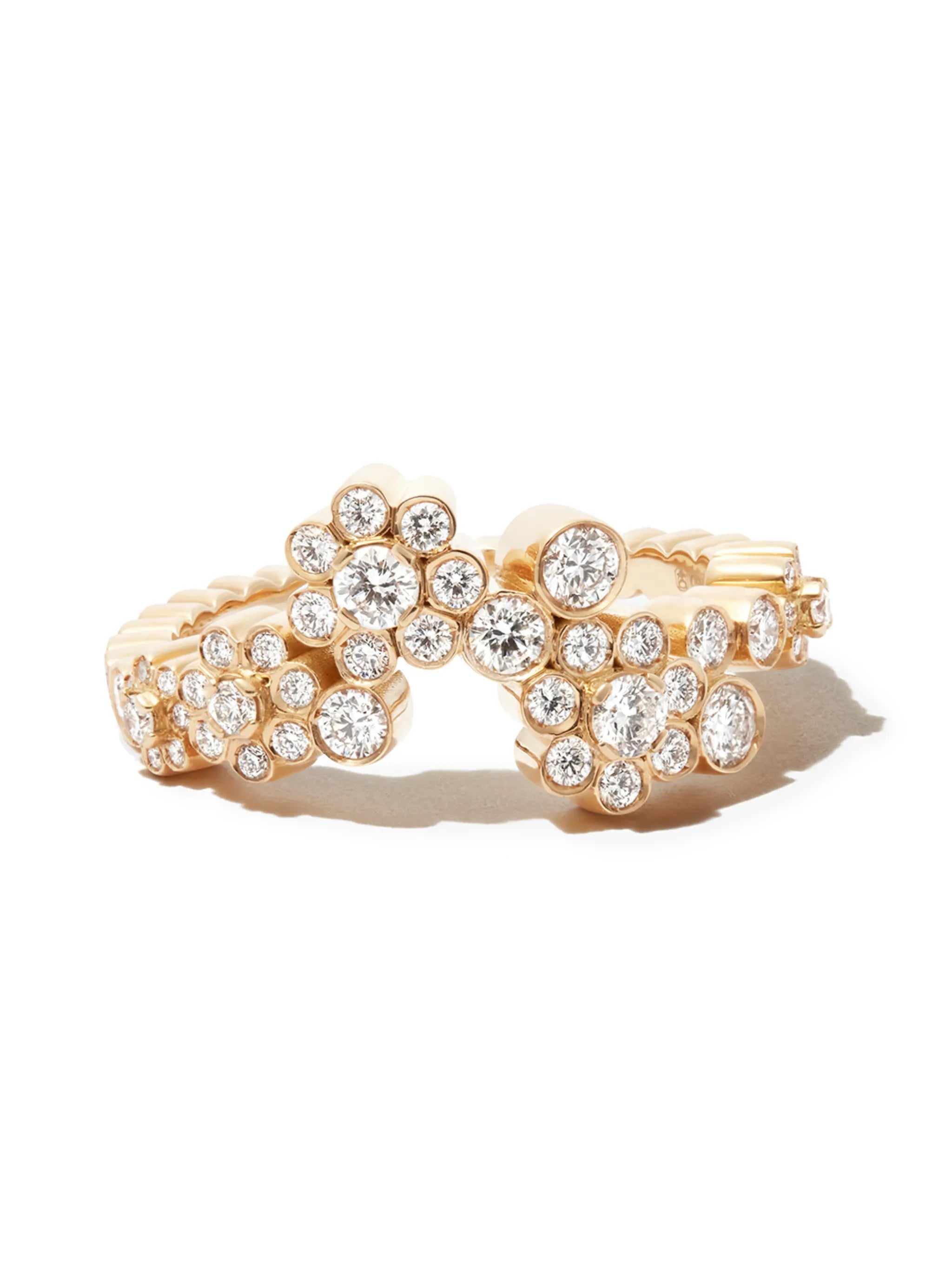 18K yellow gold Fleur Splash diamond ring