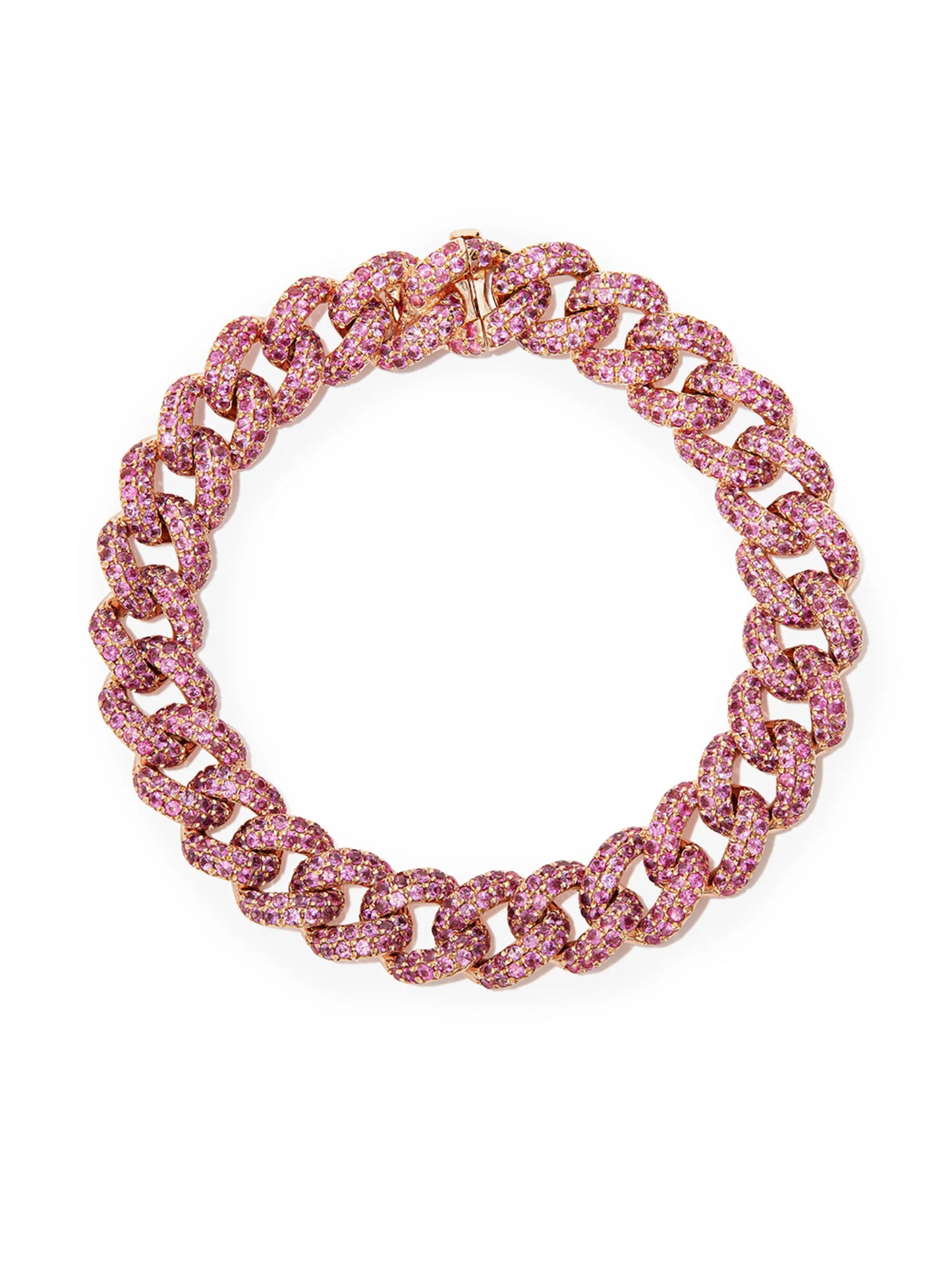 18kt rose gold Essential link sapphire diamond bracelet