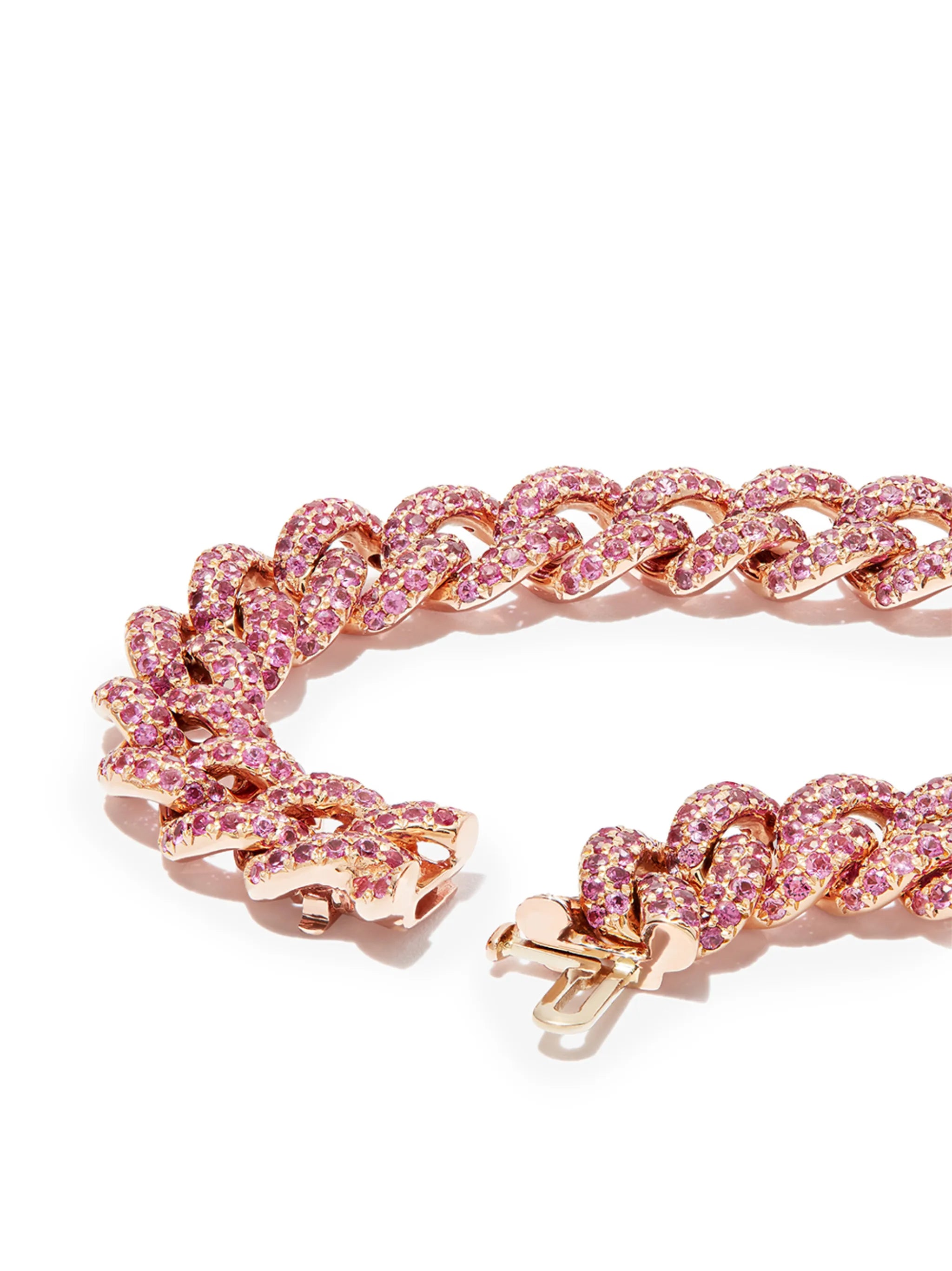18kt rose gold Essential link sapphire diamond bracelet