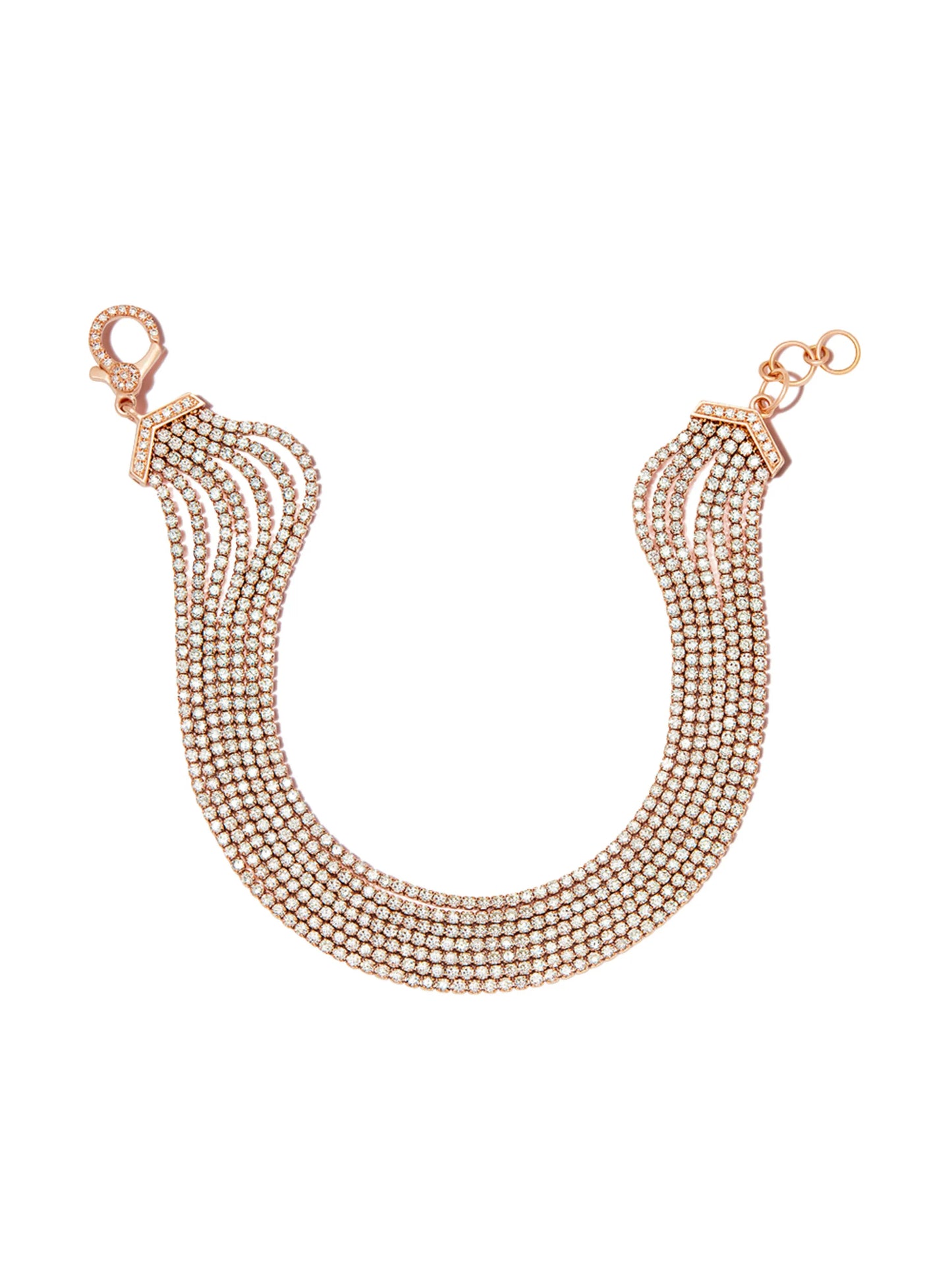 18kt rose gold multi-thread diamond bracelet