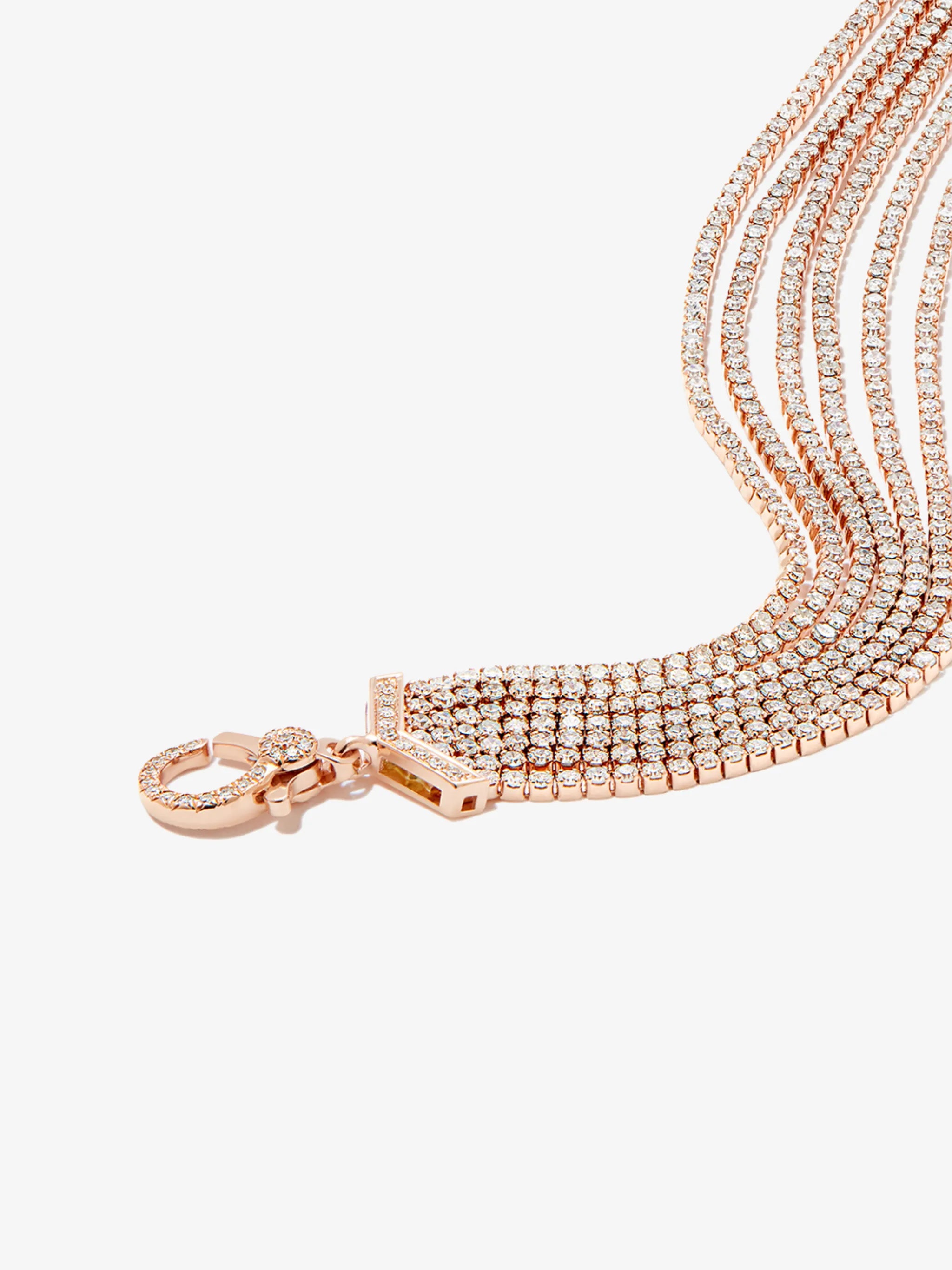 18kt rose gold multi-thread diamond bracelet