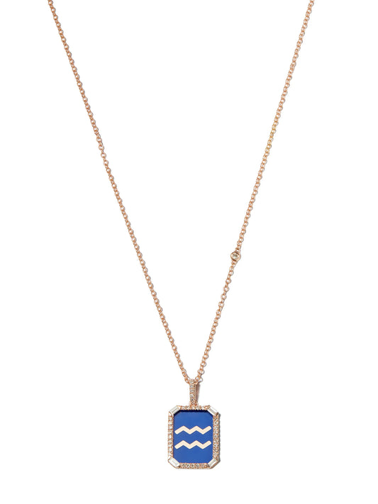 18kt yellow gold Aquarius diamond necklace