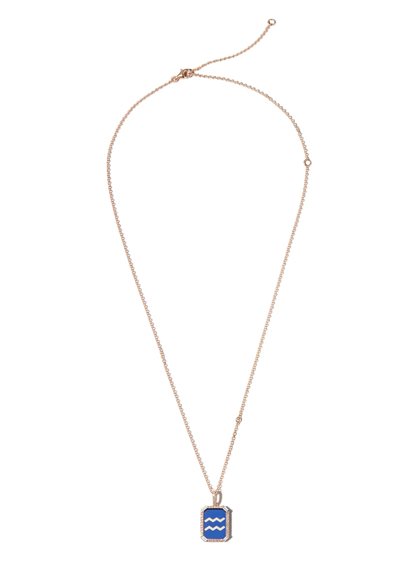18kt yellow gold Aquarius diamond necklace
