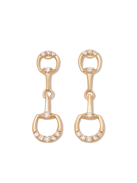 14kt yellow gold Horsebit diamond earrings