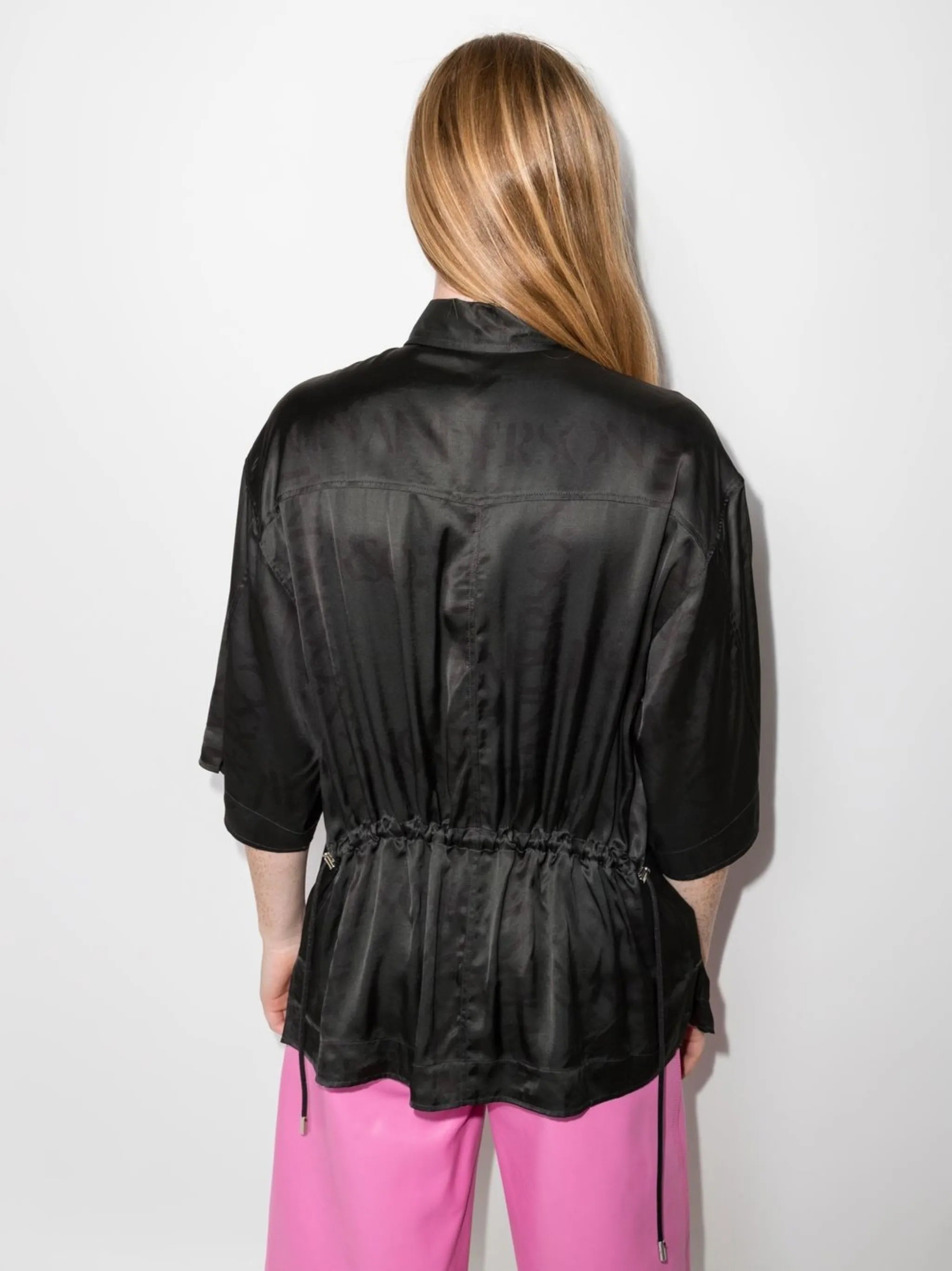 logo-print drawstring shirt