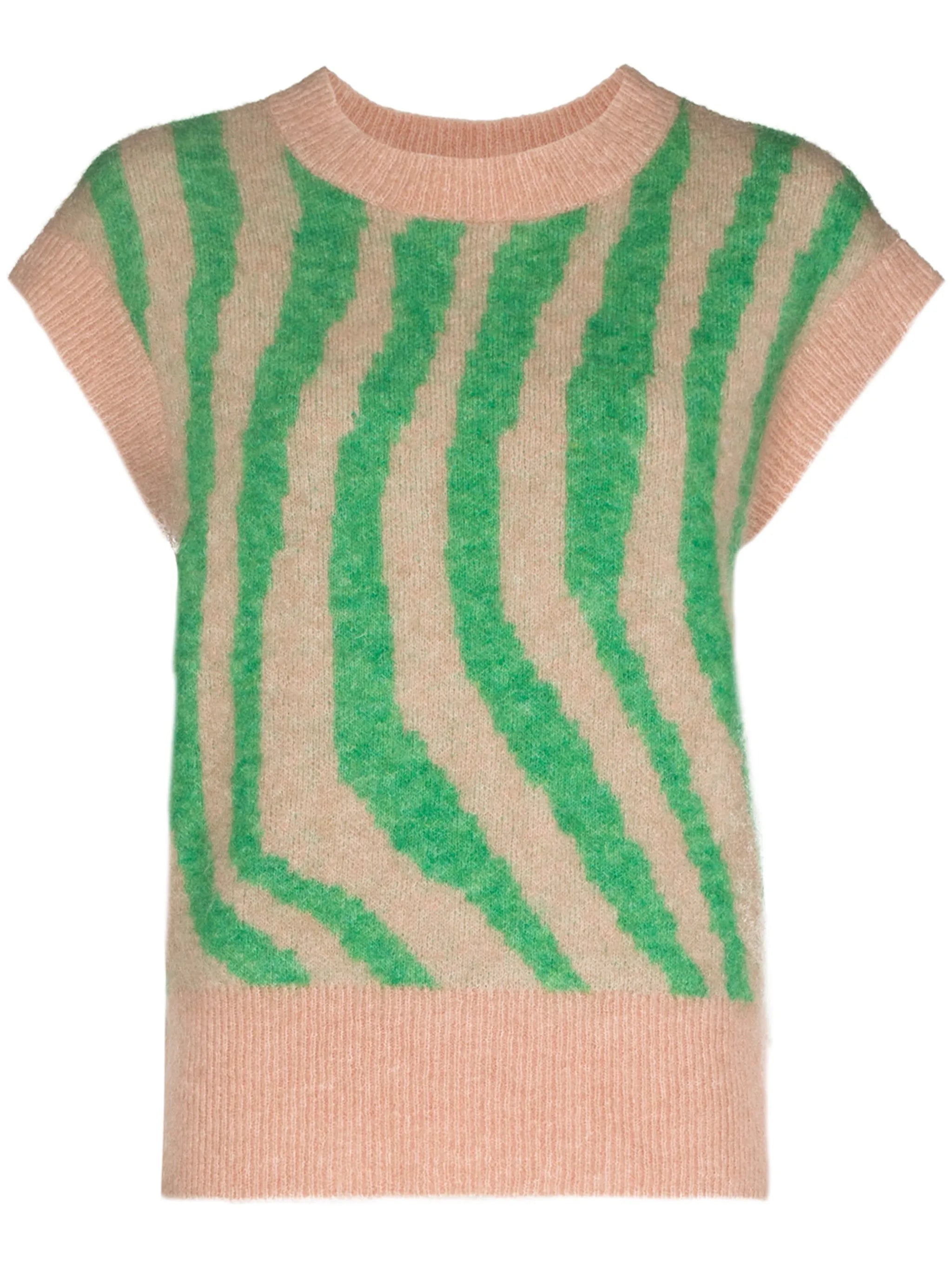 Vestia zebra-print knitted vest