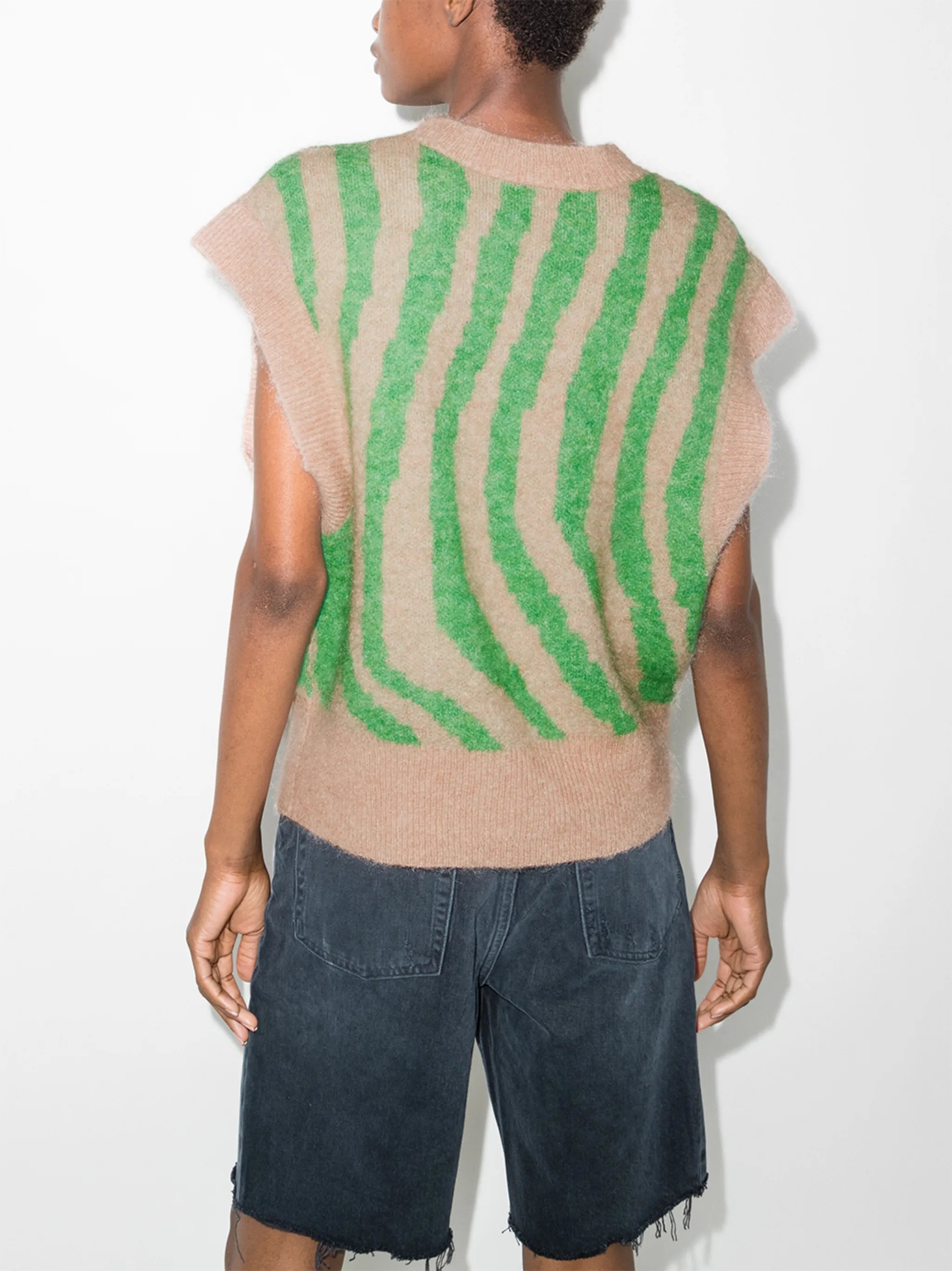 Vestia zebra-print knitted vest