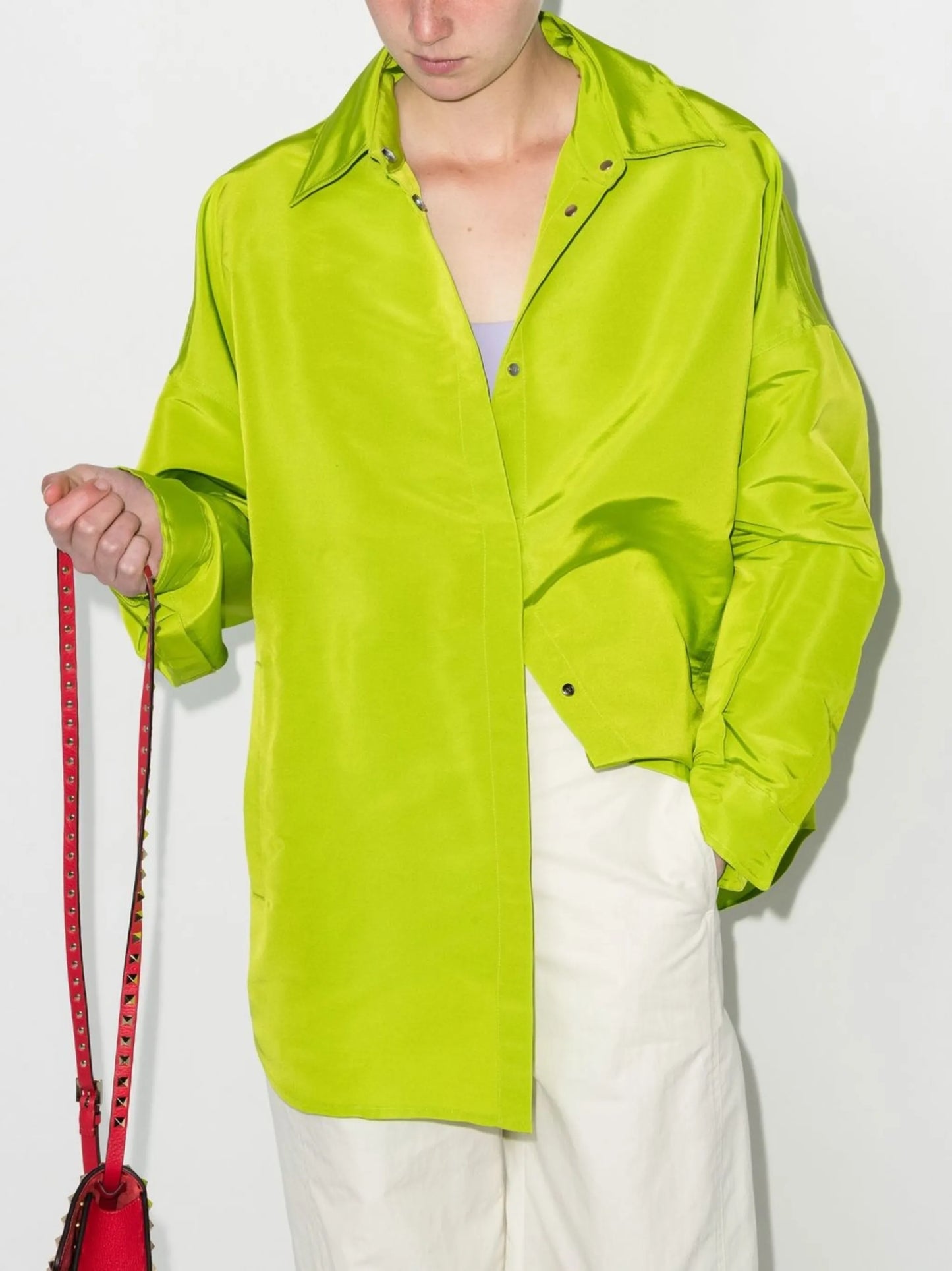 oversized silk shirt