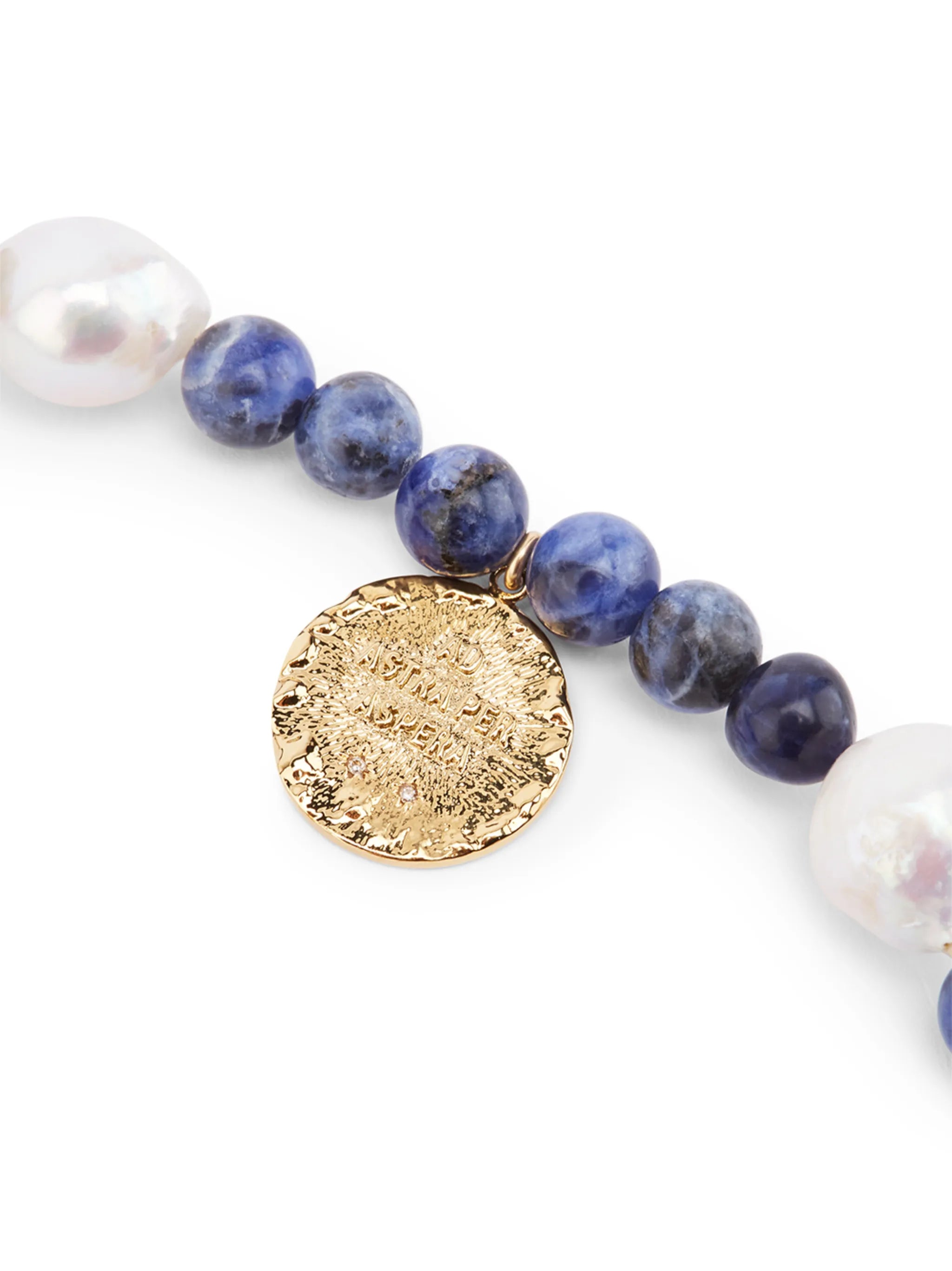 gold-plated beaded necklace