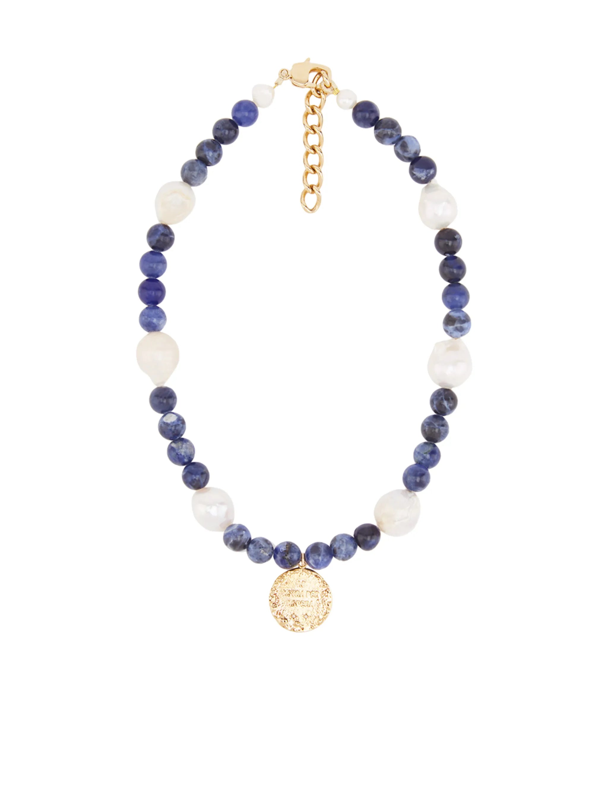 gold-plated beaded necklace