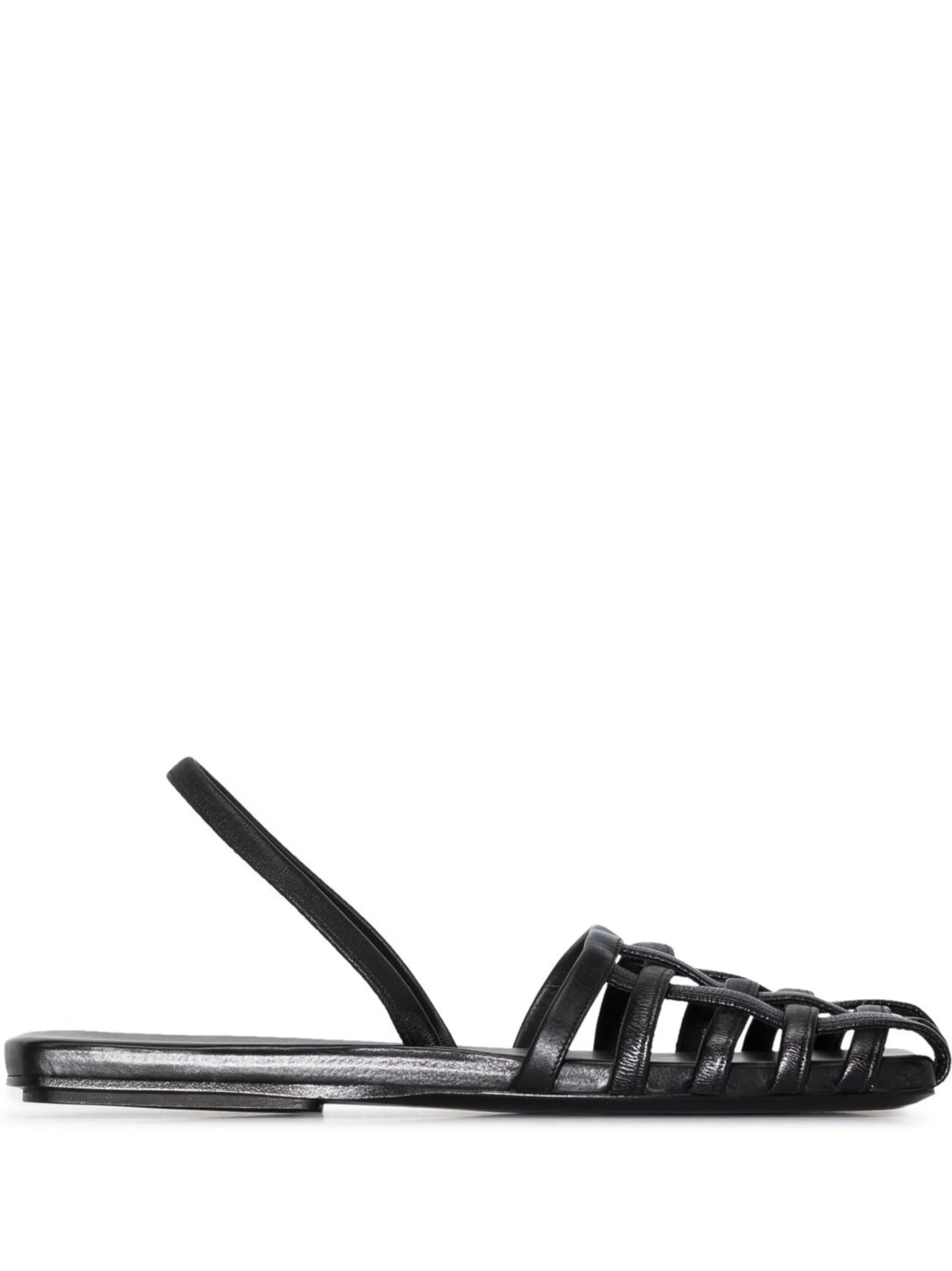 caged square-toe sandals