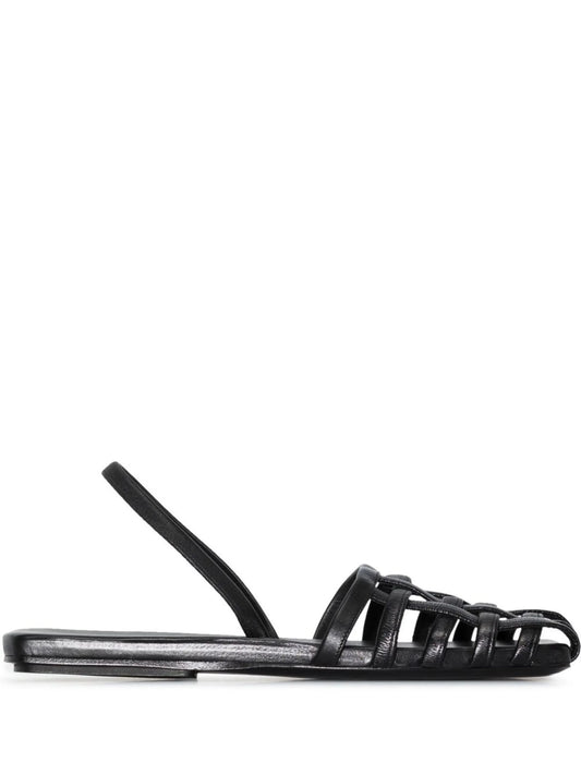 caged square-toe sandals