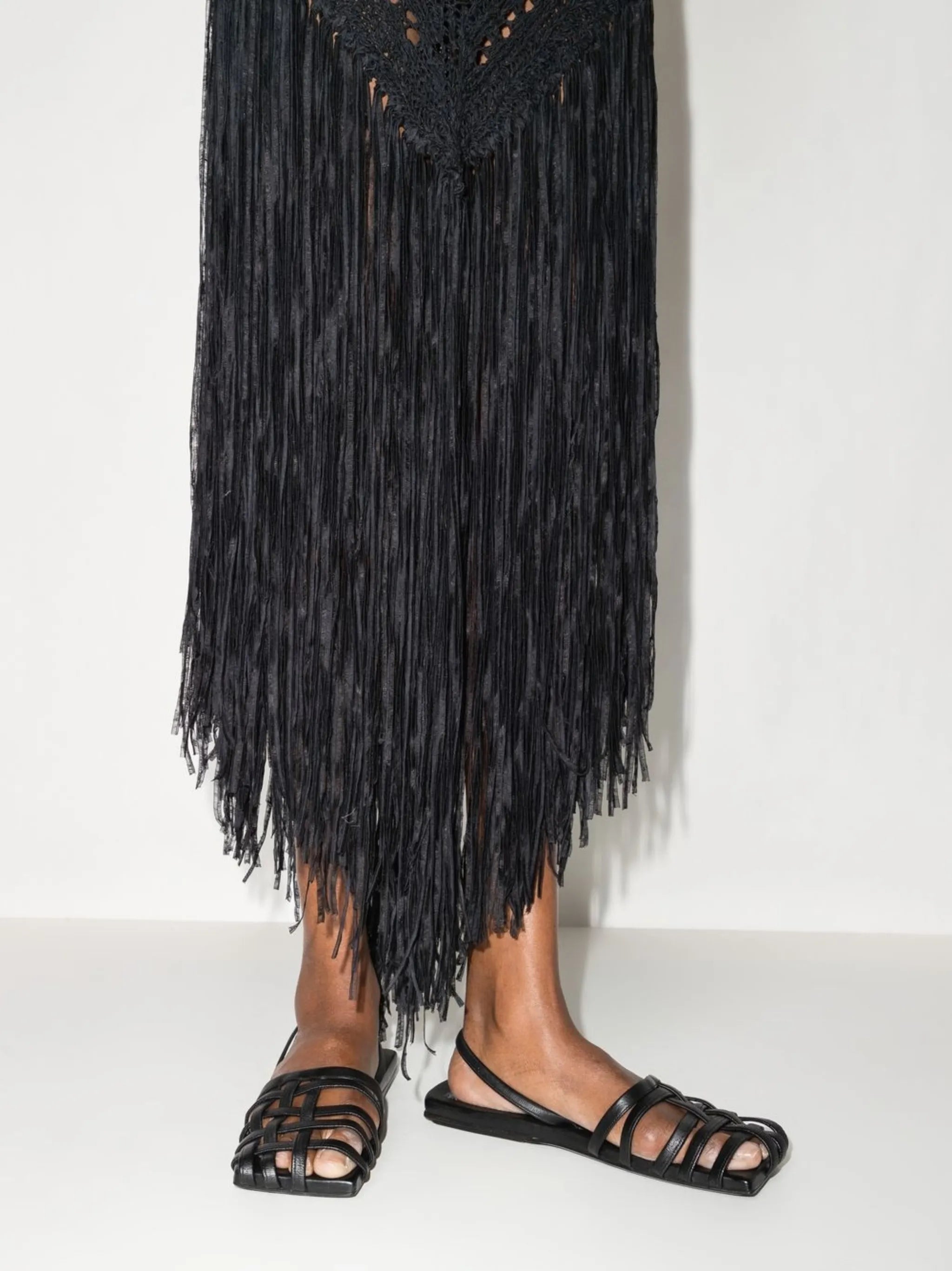caged square-toe sandals