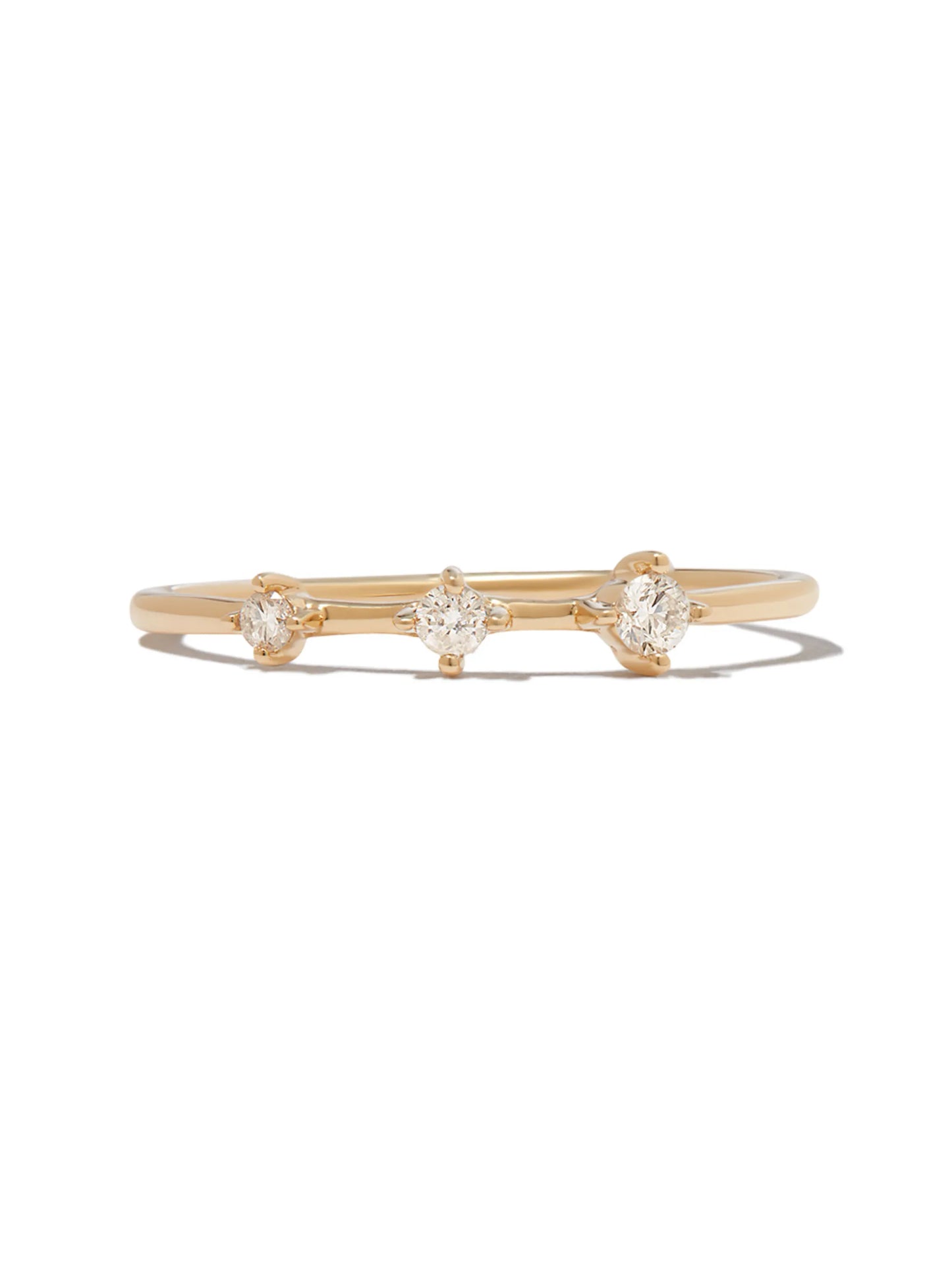 14kt yellow gold Tiny Three diamond ring