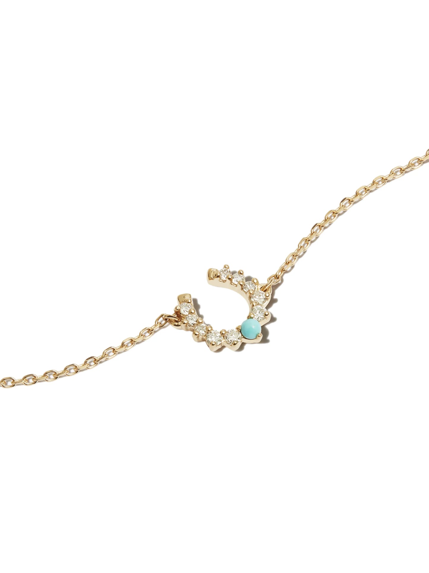 14kt yellow gold horseshoe diamond bracelet