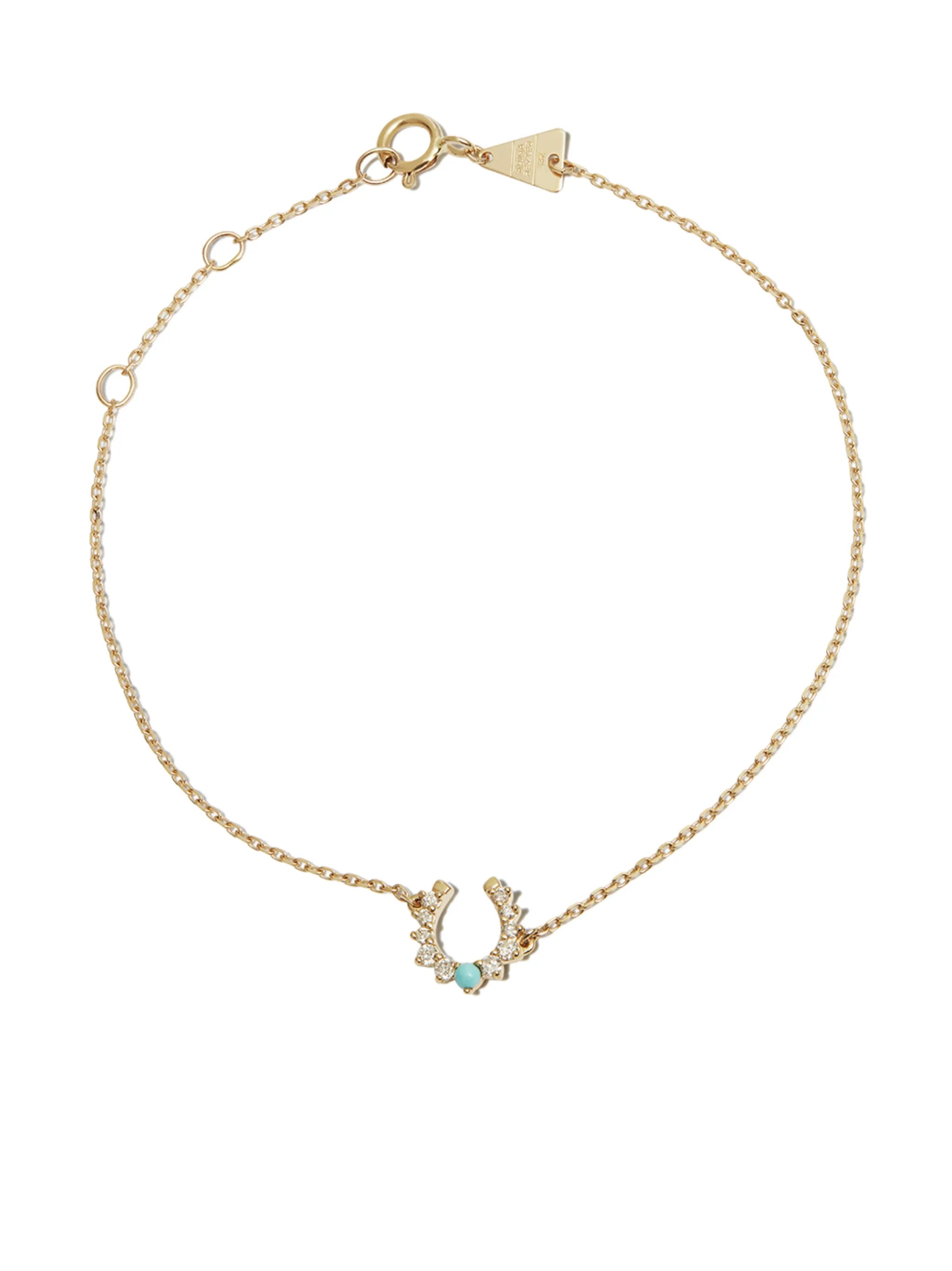 14kt yellow gold horseshoe diamond bracelet