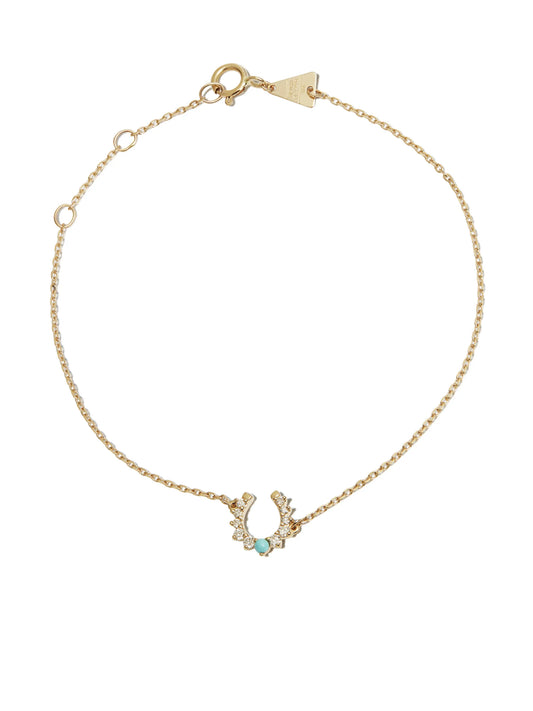 14kt yellow gold horseshoe diamond bracelet