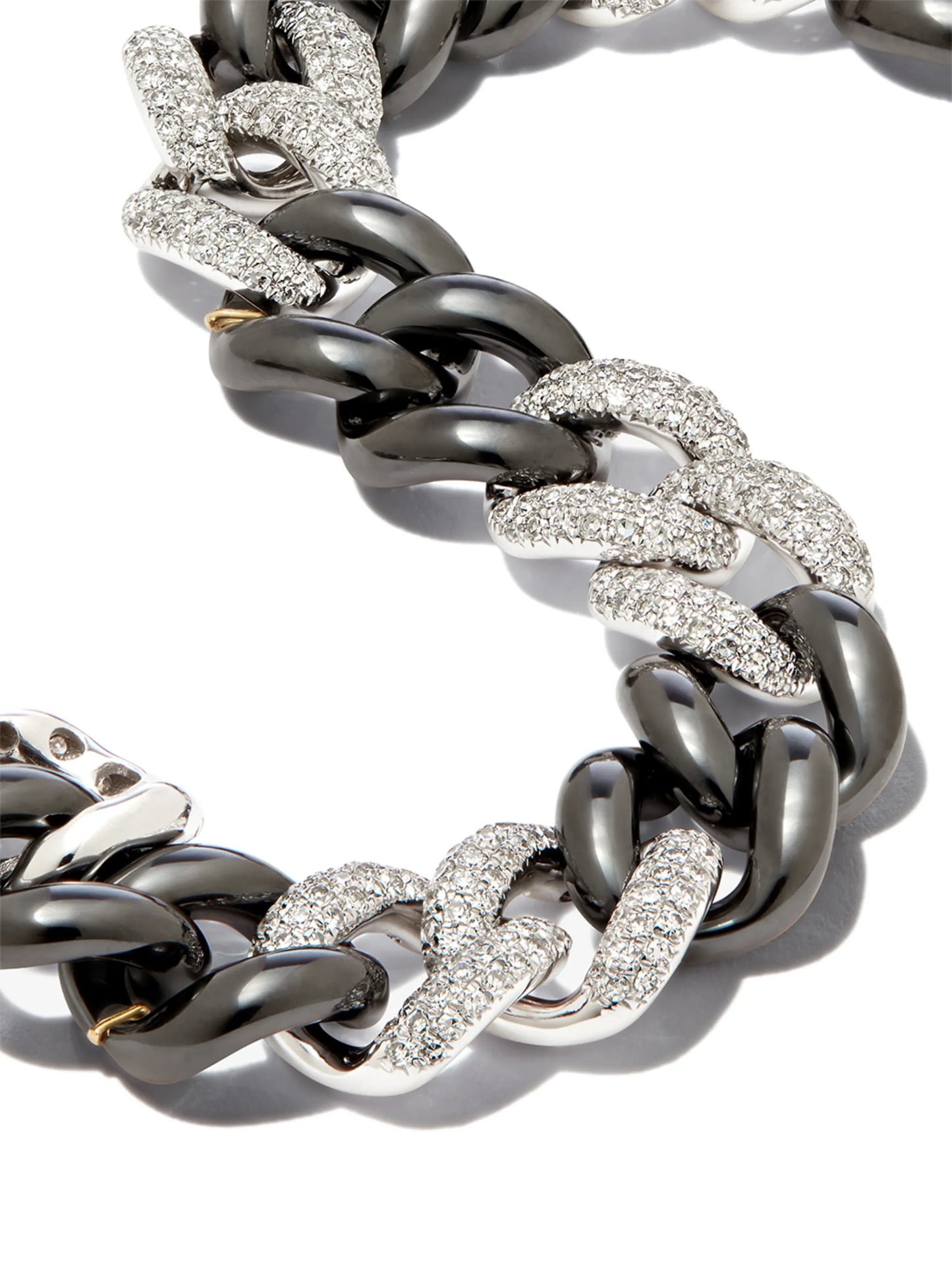 18kt white gold Essential Link diamond and ceramic bracelet