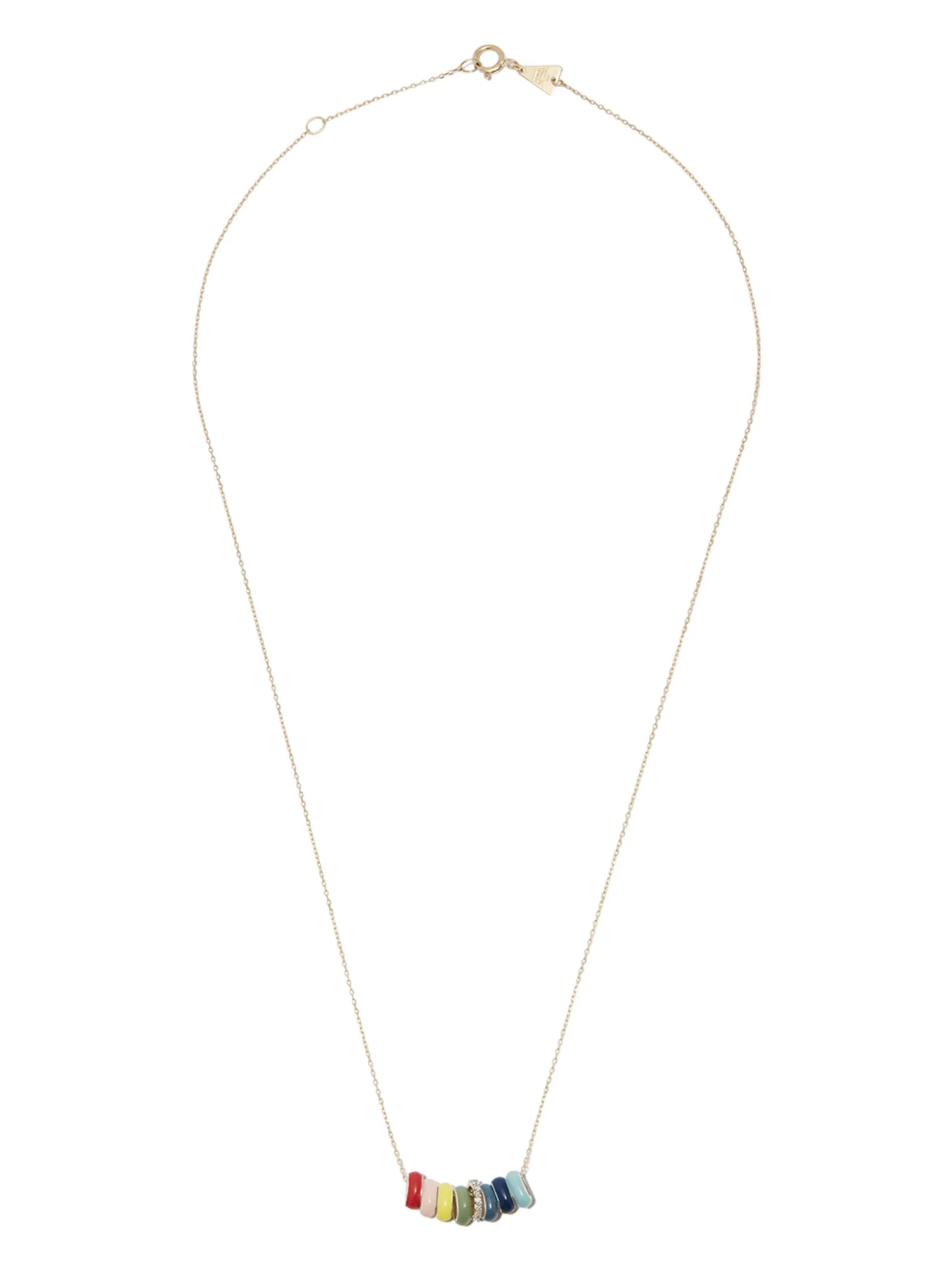 14kt yellow gold Carnival enamel and diamond necklace