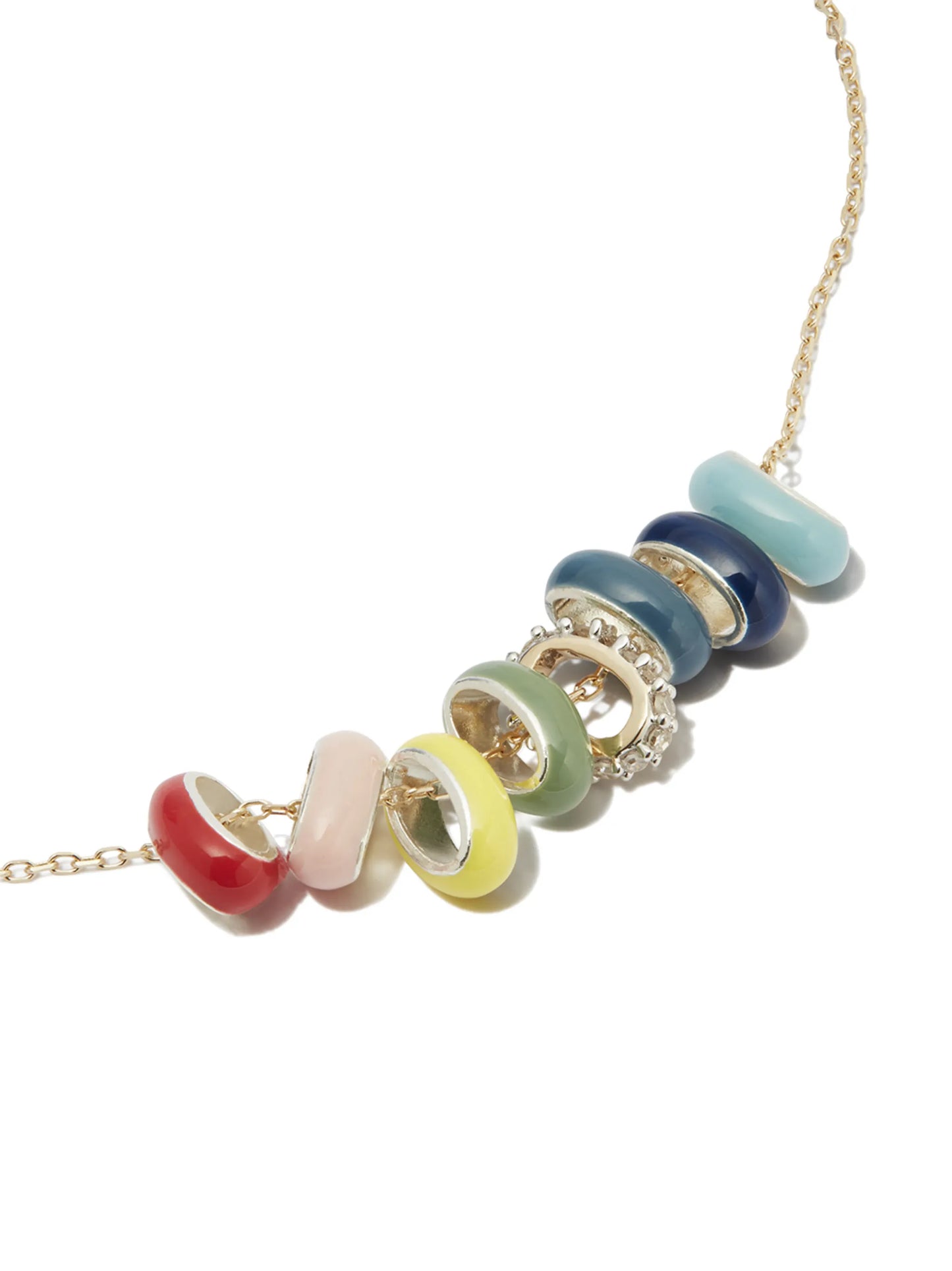 14kt yellow gold Carnival enamel and diamond necklace