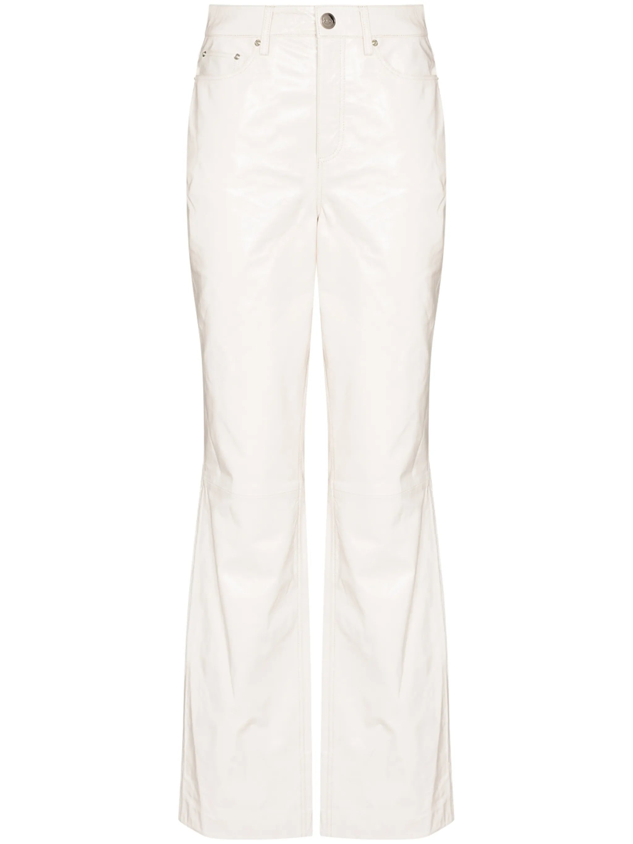 Lynn leather straight-leg trousers