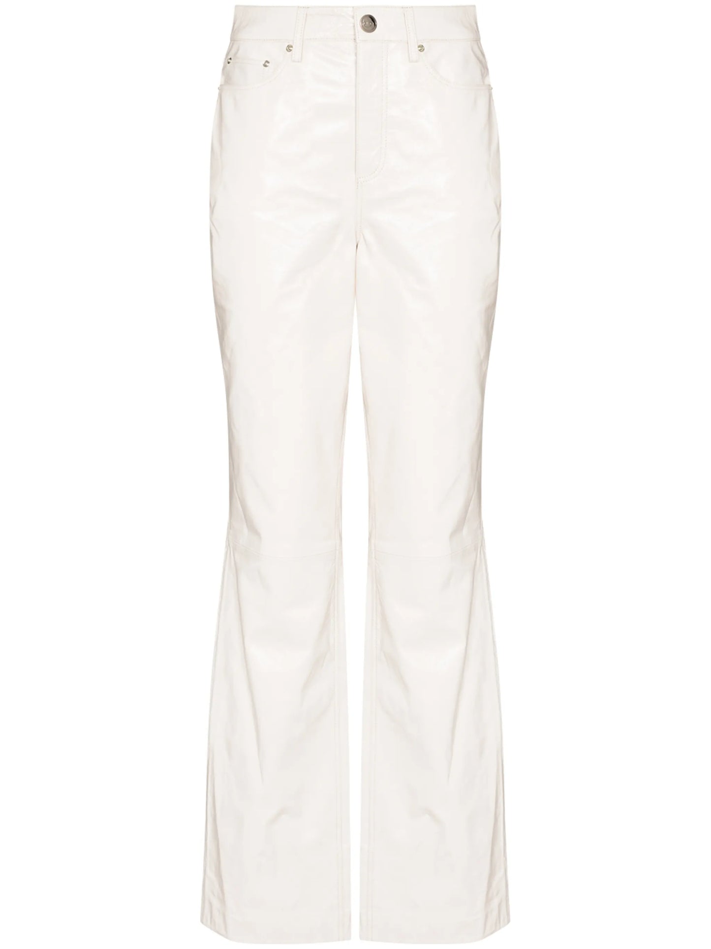 Lynn leather straight-leg trousers