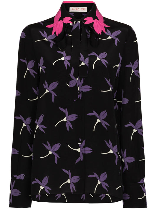 Fairy Flowers print long-sleeve shirt