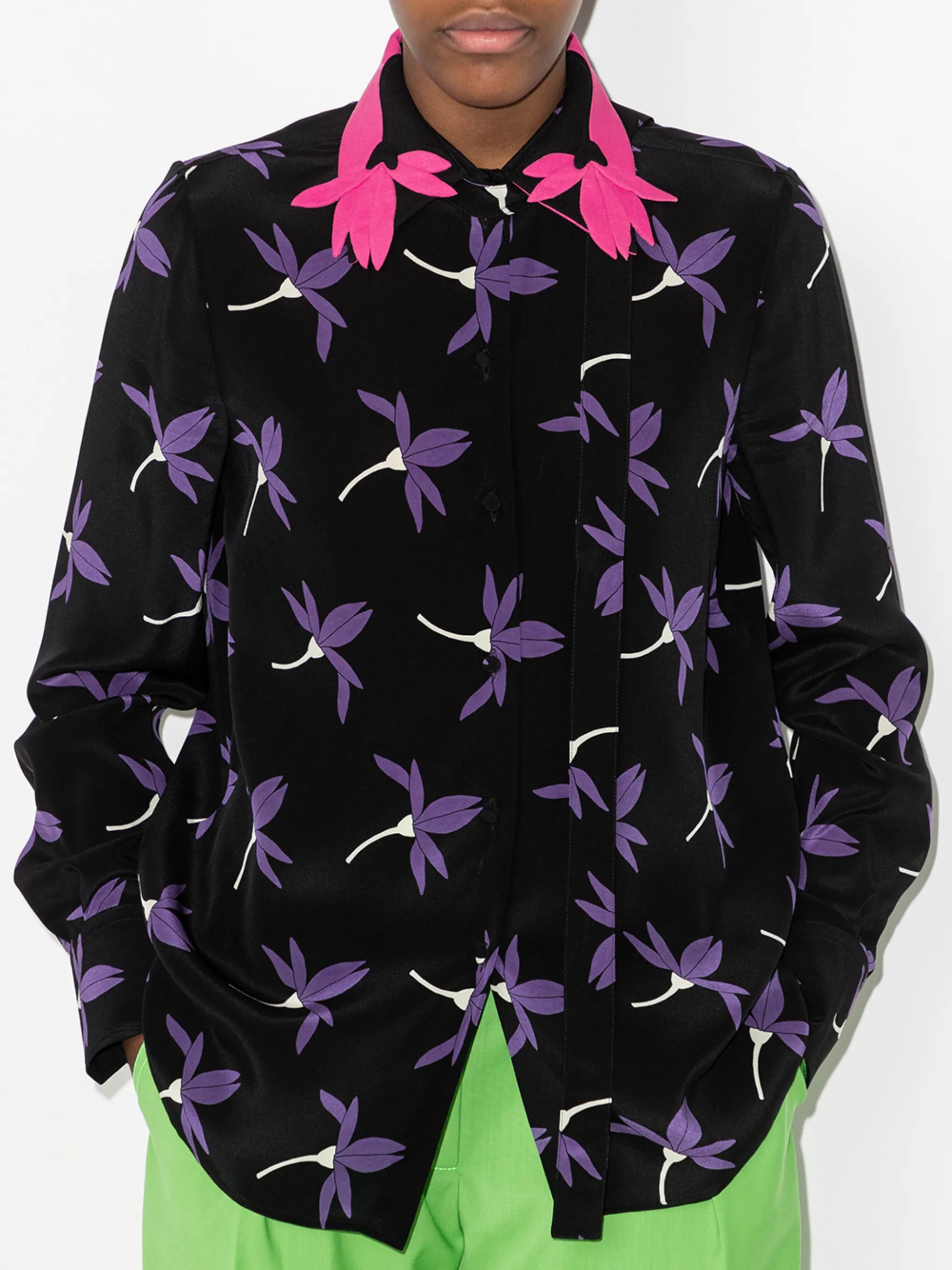 Fairy Flowers print long-sleeve shirt