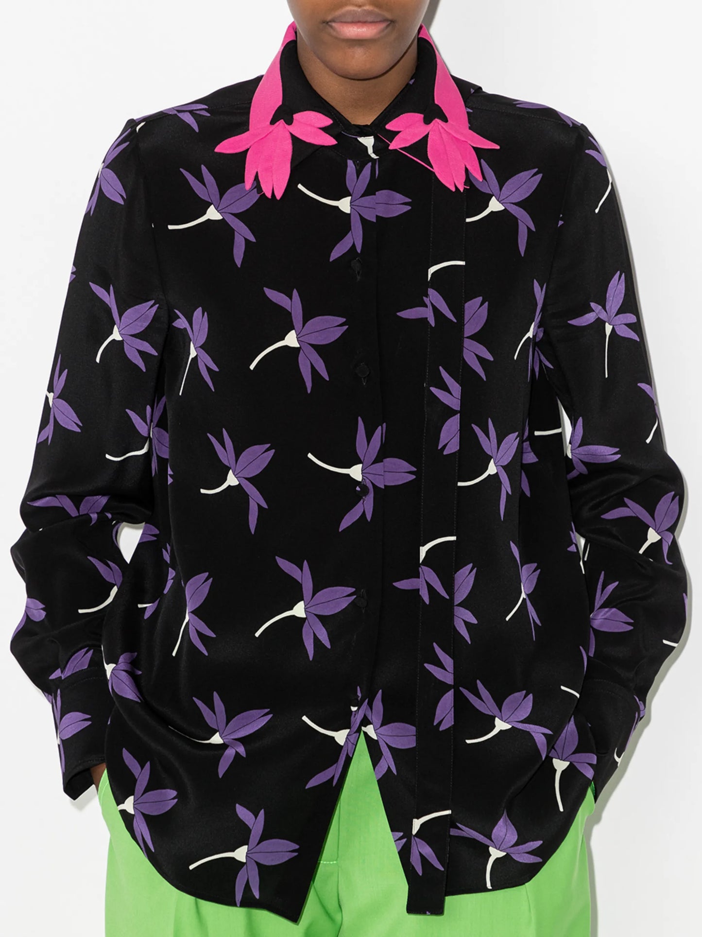 Fairy Flowers print long-sleeve shirt