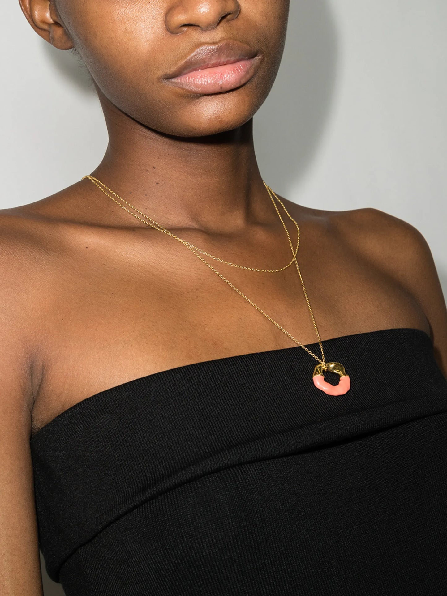 Waves double-chain necklace