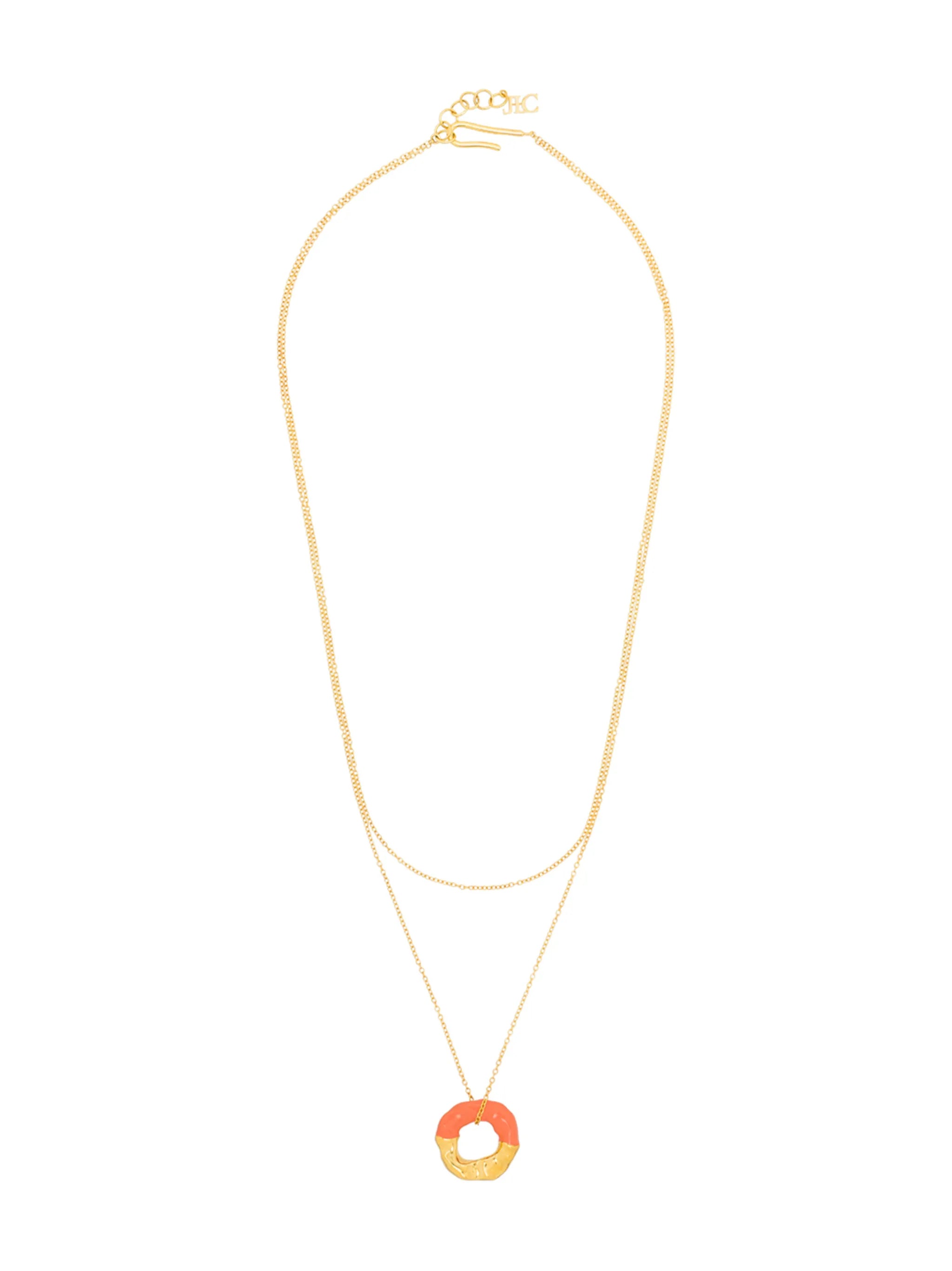 Waves double-chain necklace