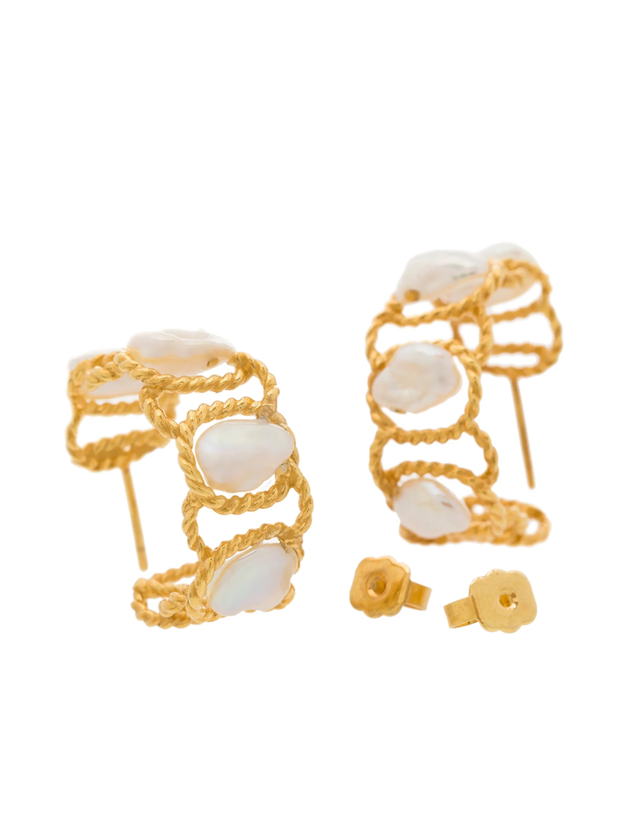 Vintage twist-detail hoop earrings