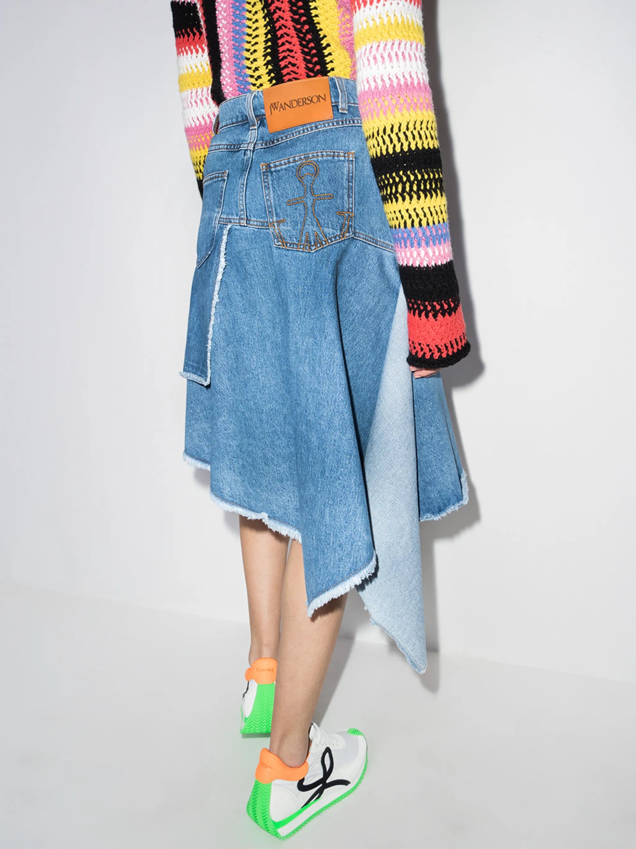 asymmetric denim skirt