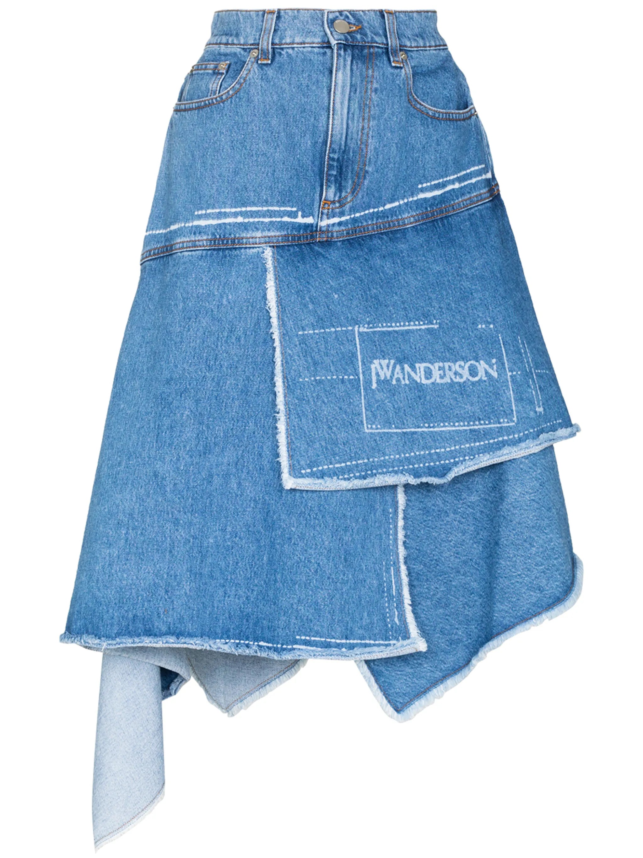 asymmetric denim skirt