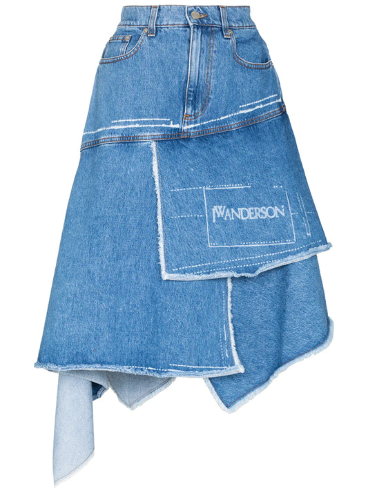 asymmetric denim skirt