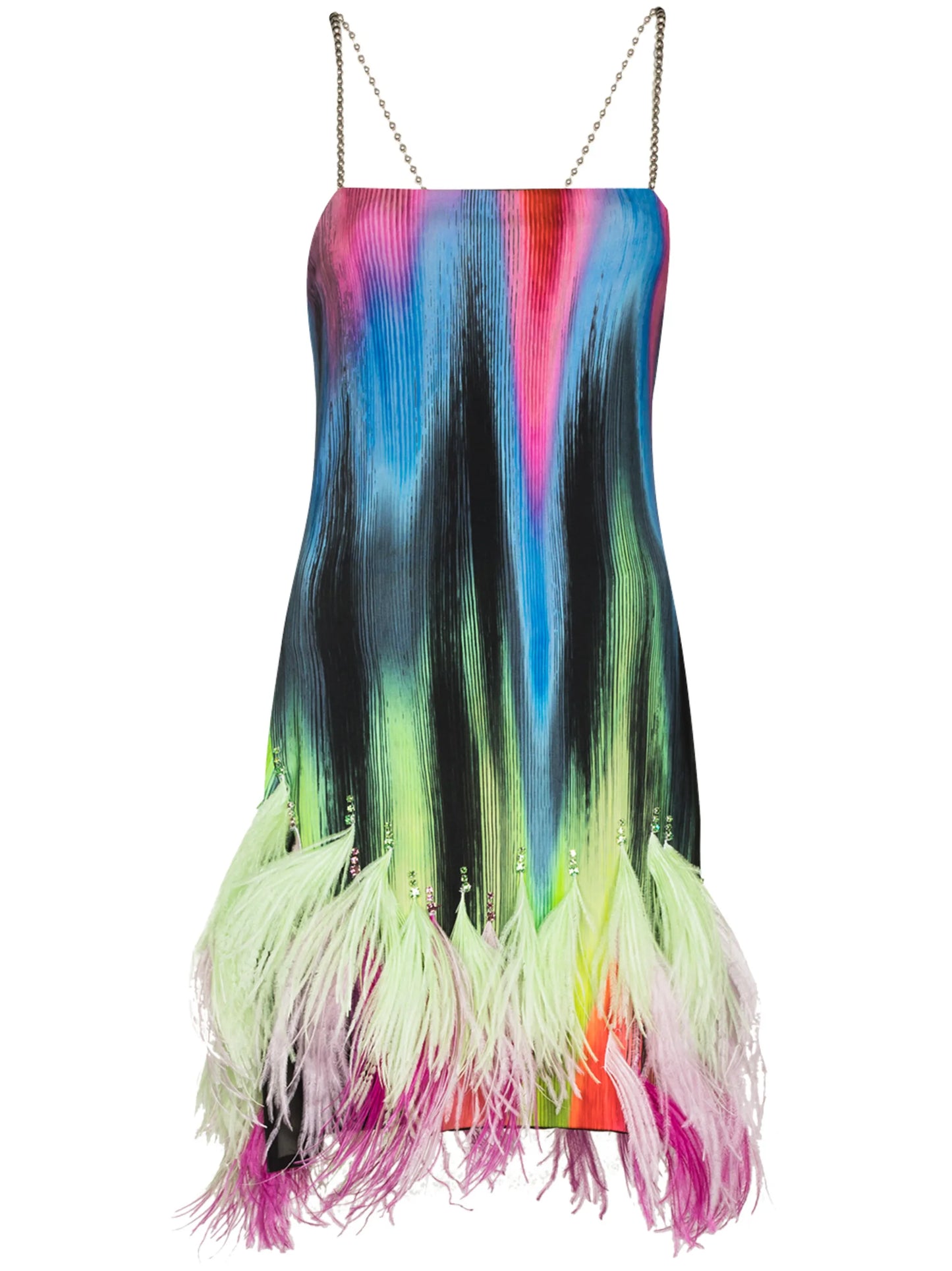 Fujiko feather-trim sleeveless minidress