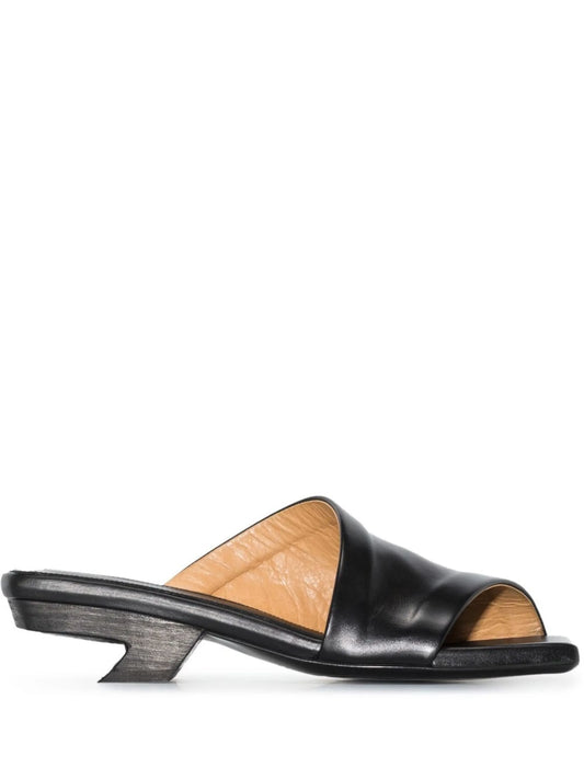 asymmetric spool heel sandals