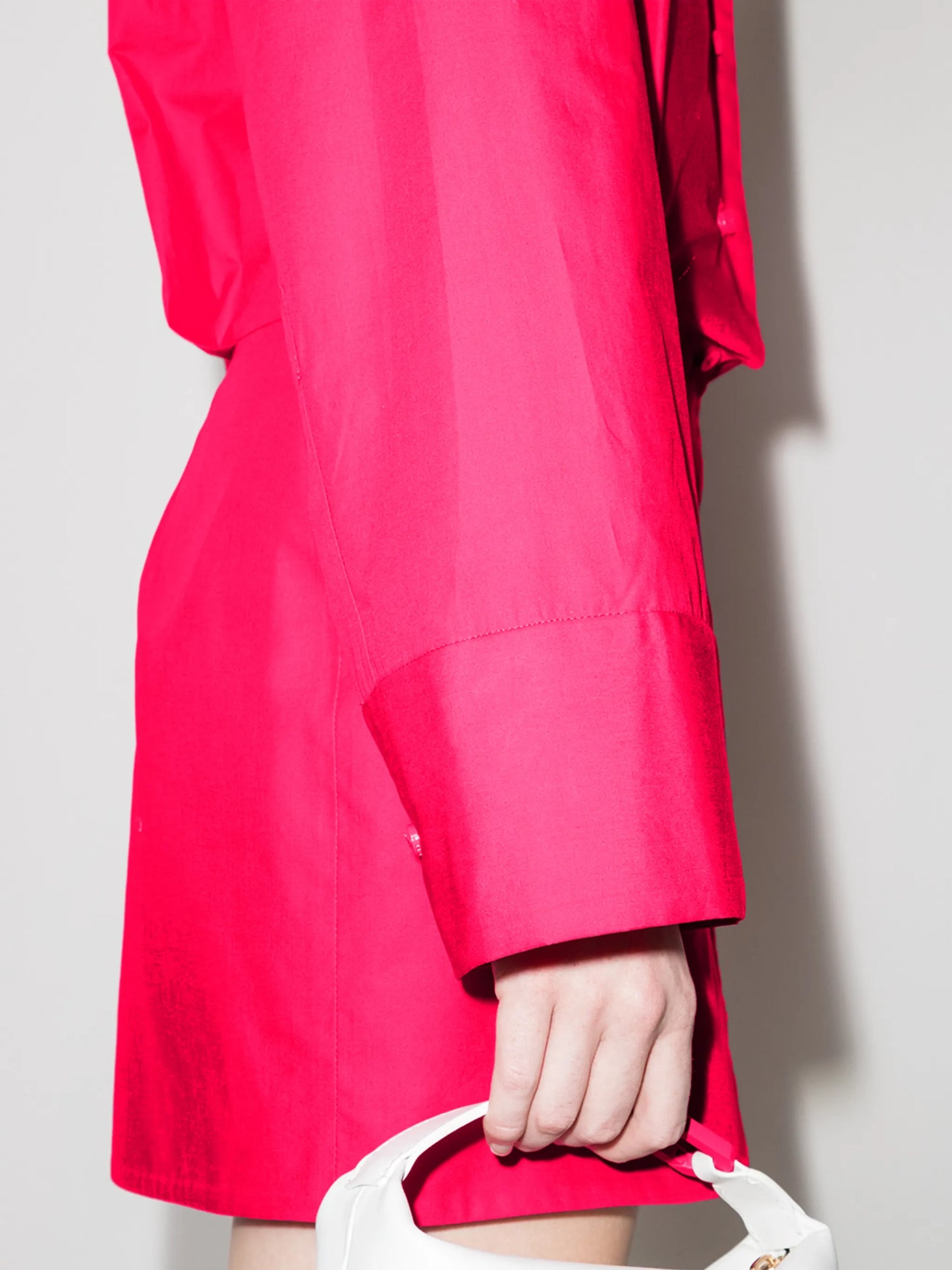 wide-sleeve cotton shirt dress