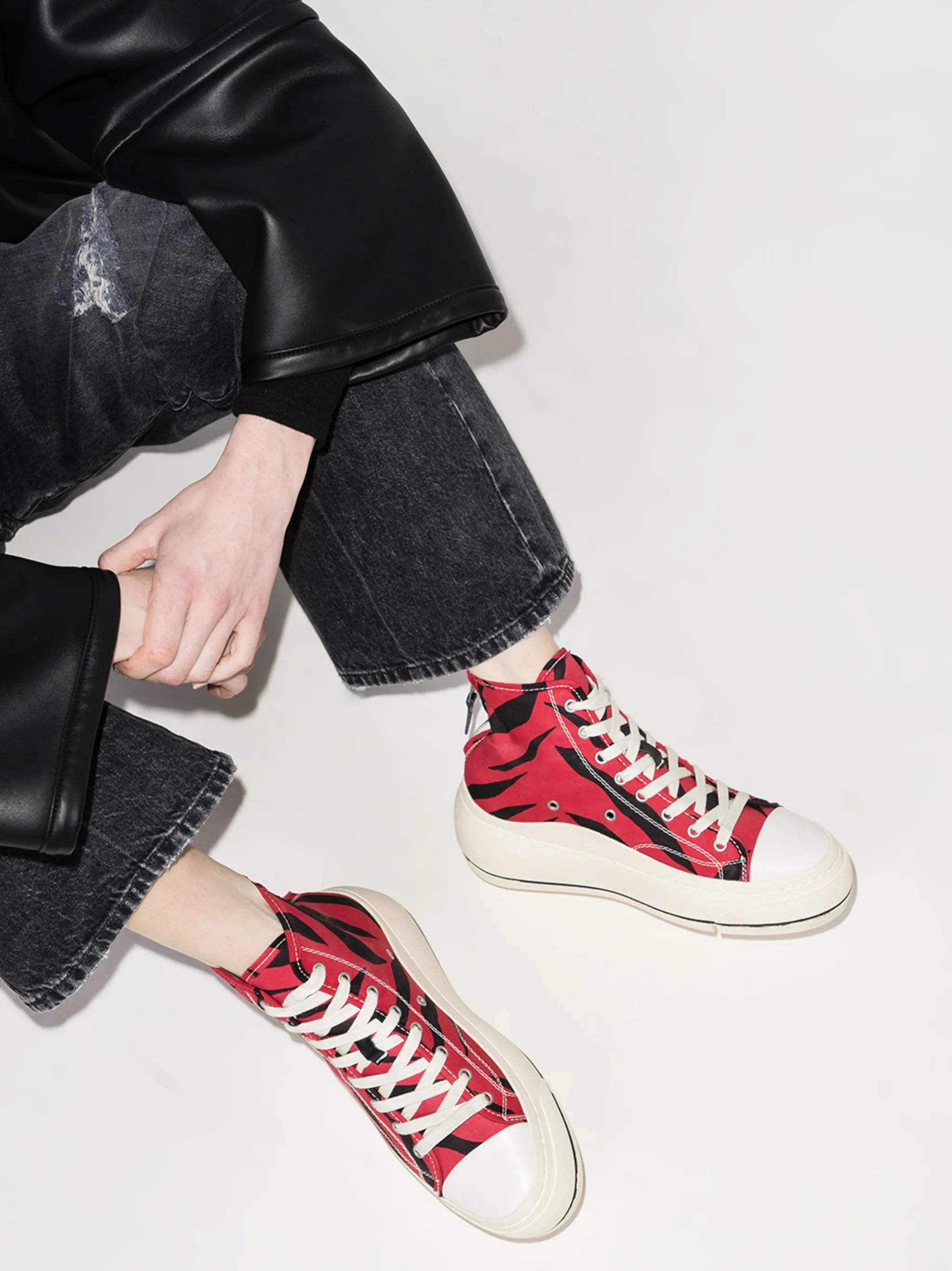 Kurt zebra print high-top sneakers
