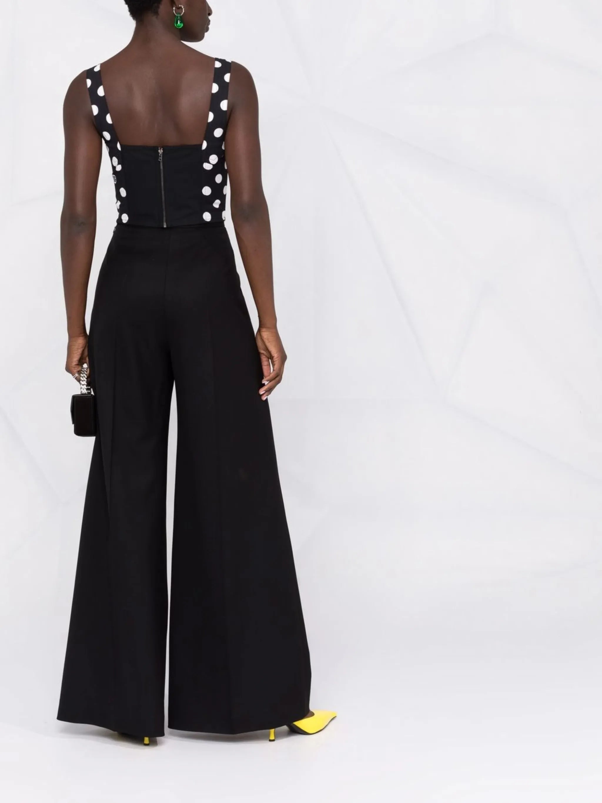 polka-dot scoop-neck top