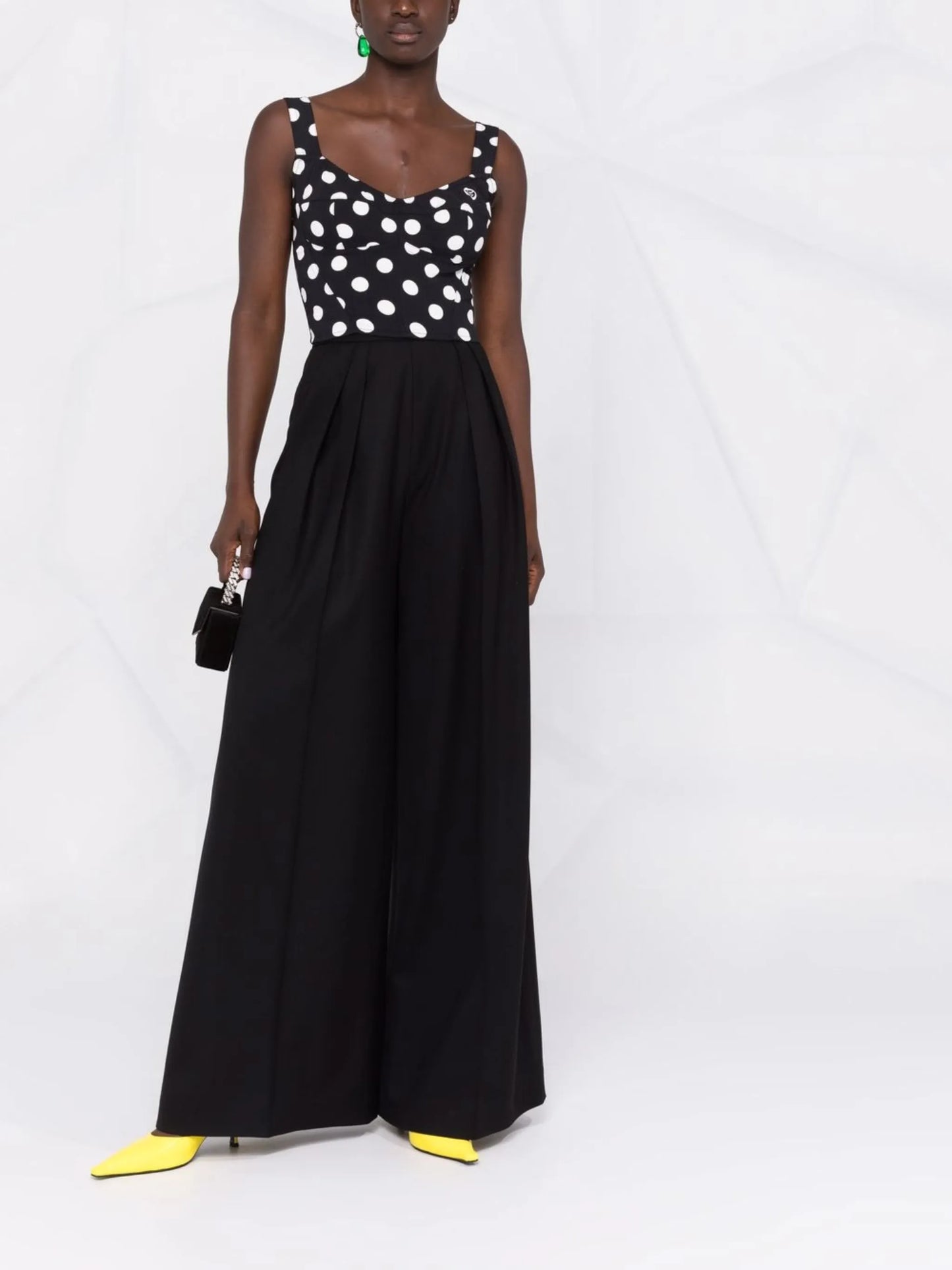 polka-dot scoop-neck top