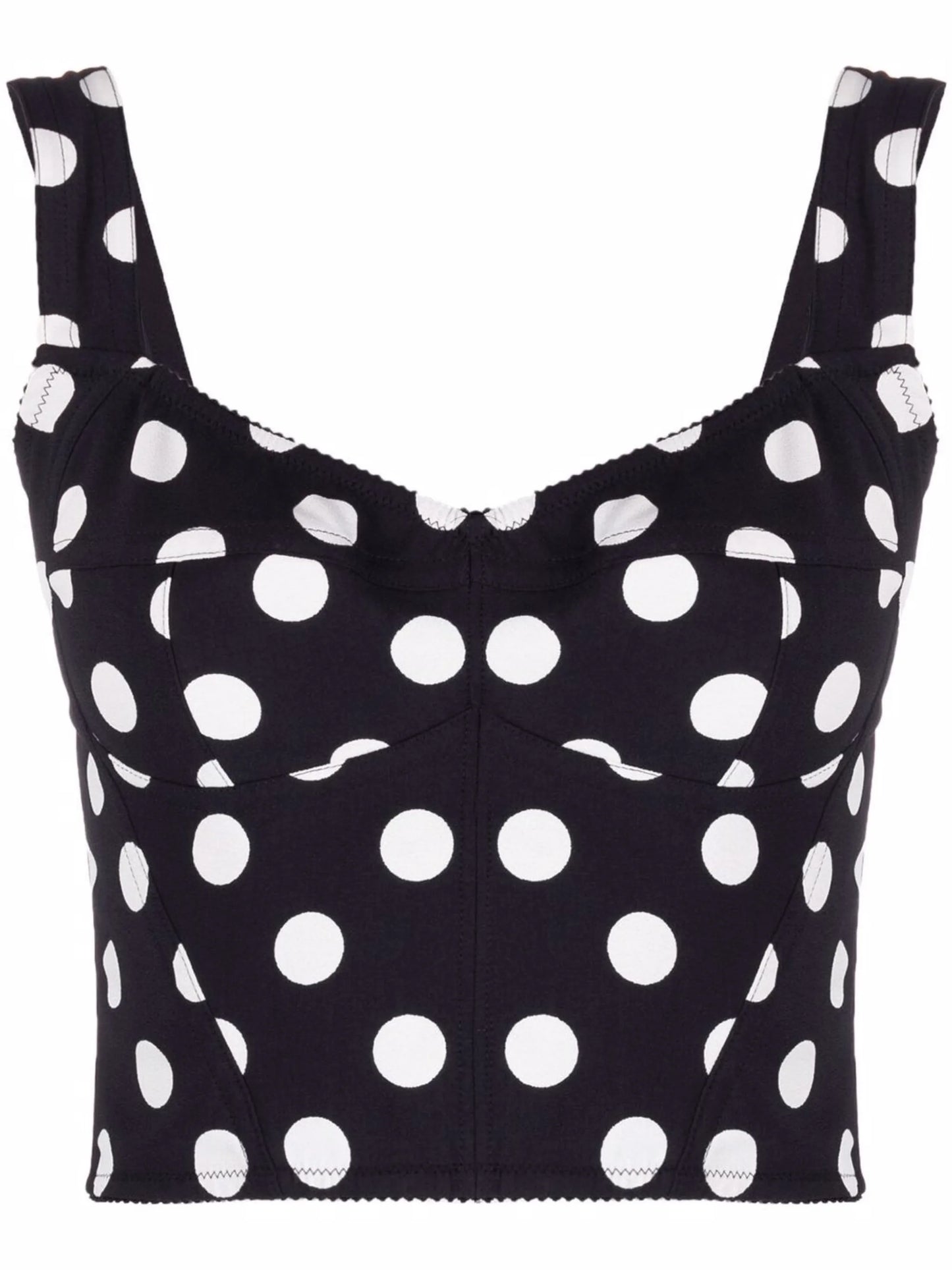 polka-dot scoop-neck top