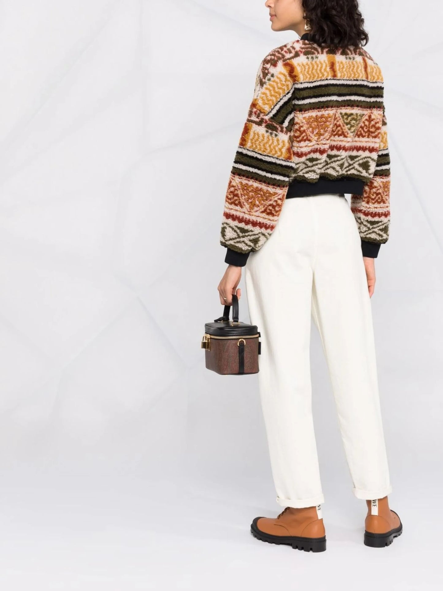 abstract-print cropped jumper