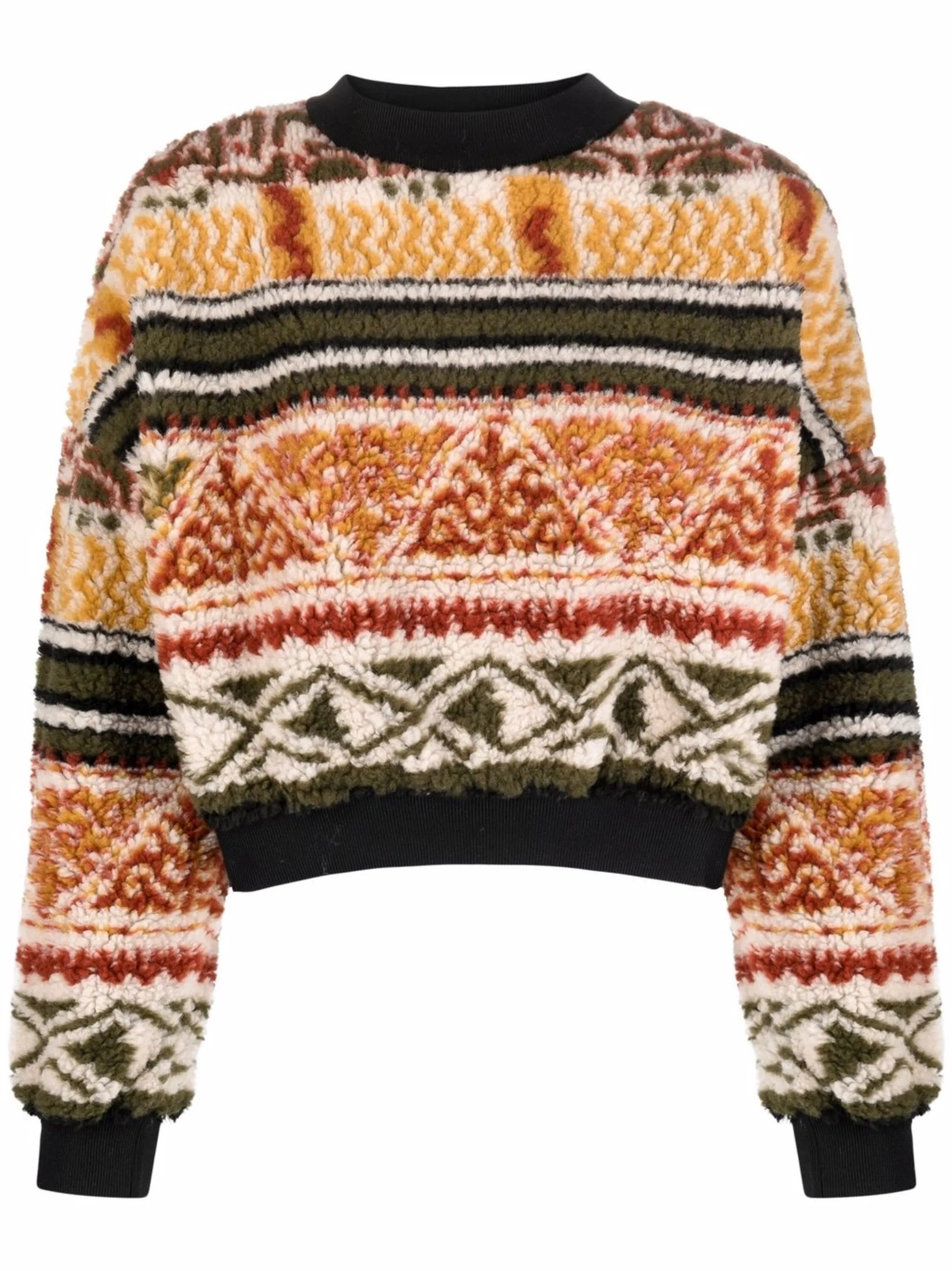 abstract-print cropped jumper