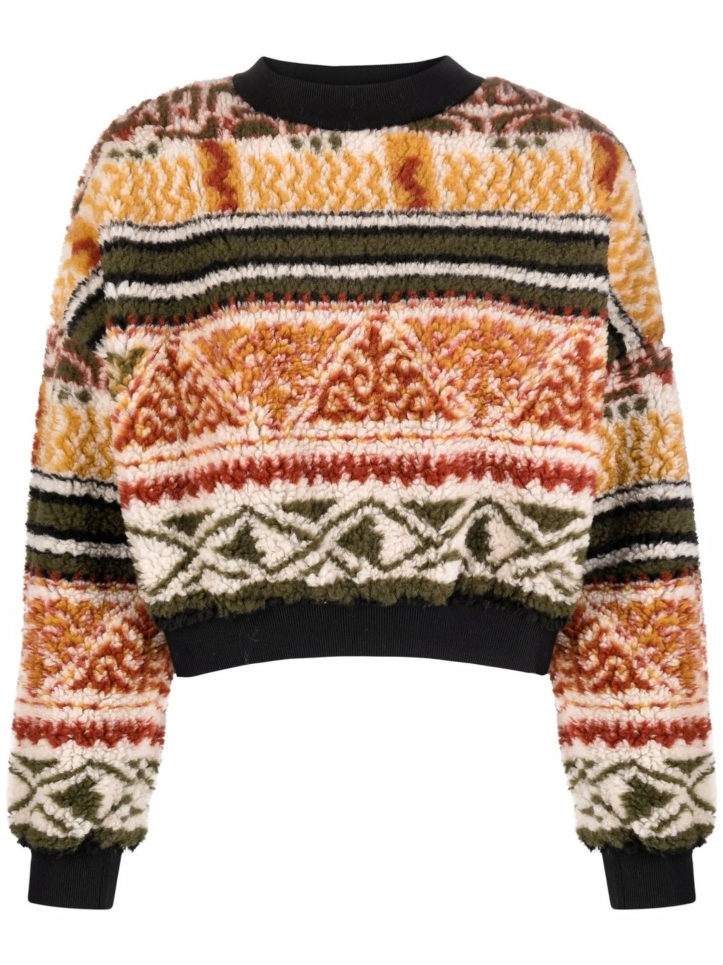 abstract-print cropped jumper