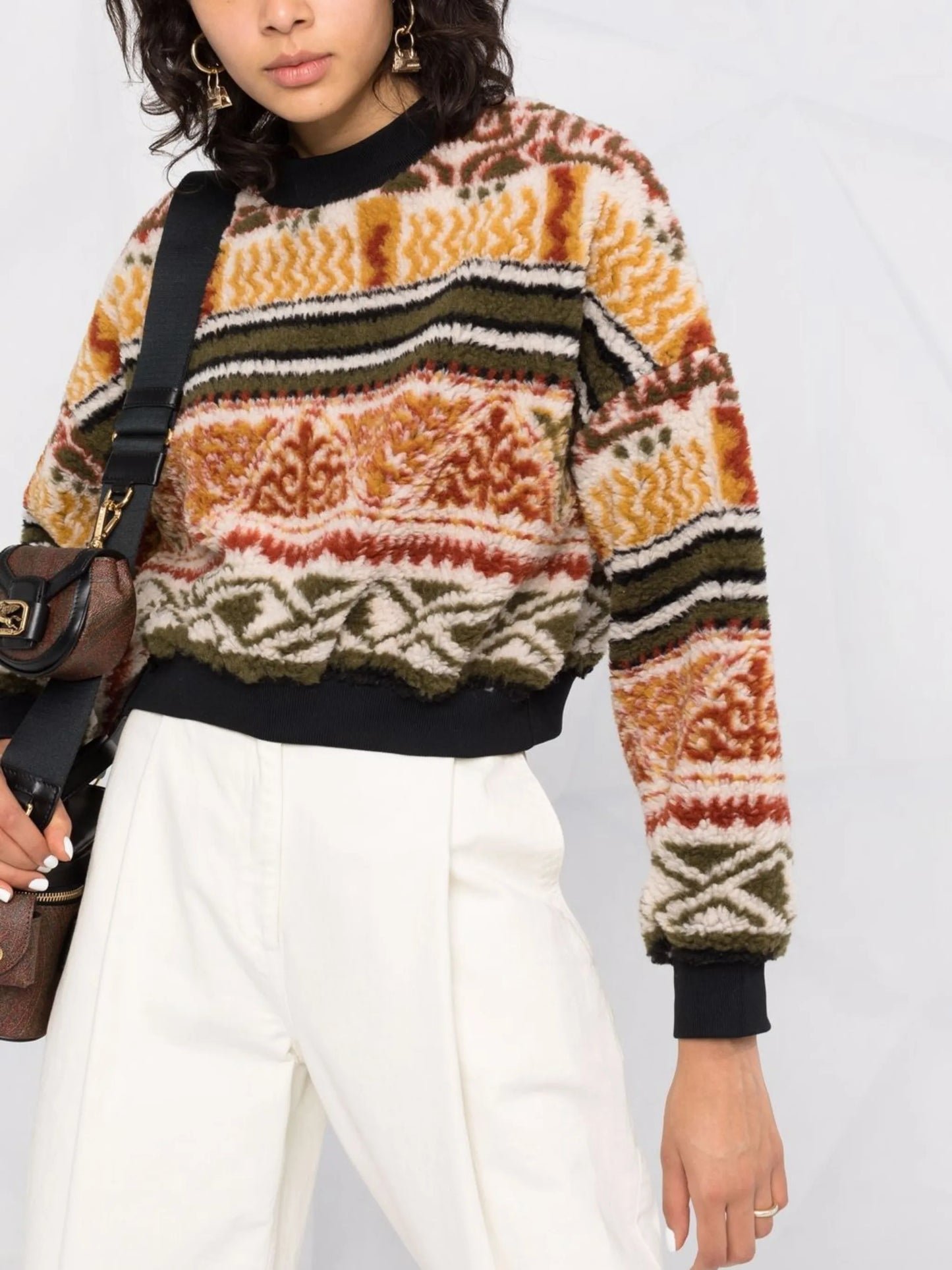 abstract-print cropped jumper