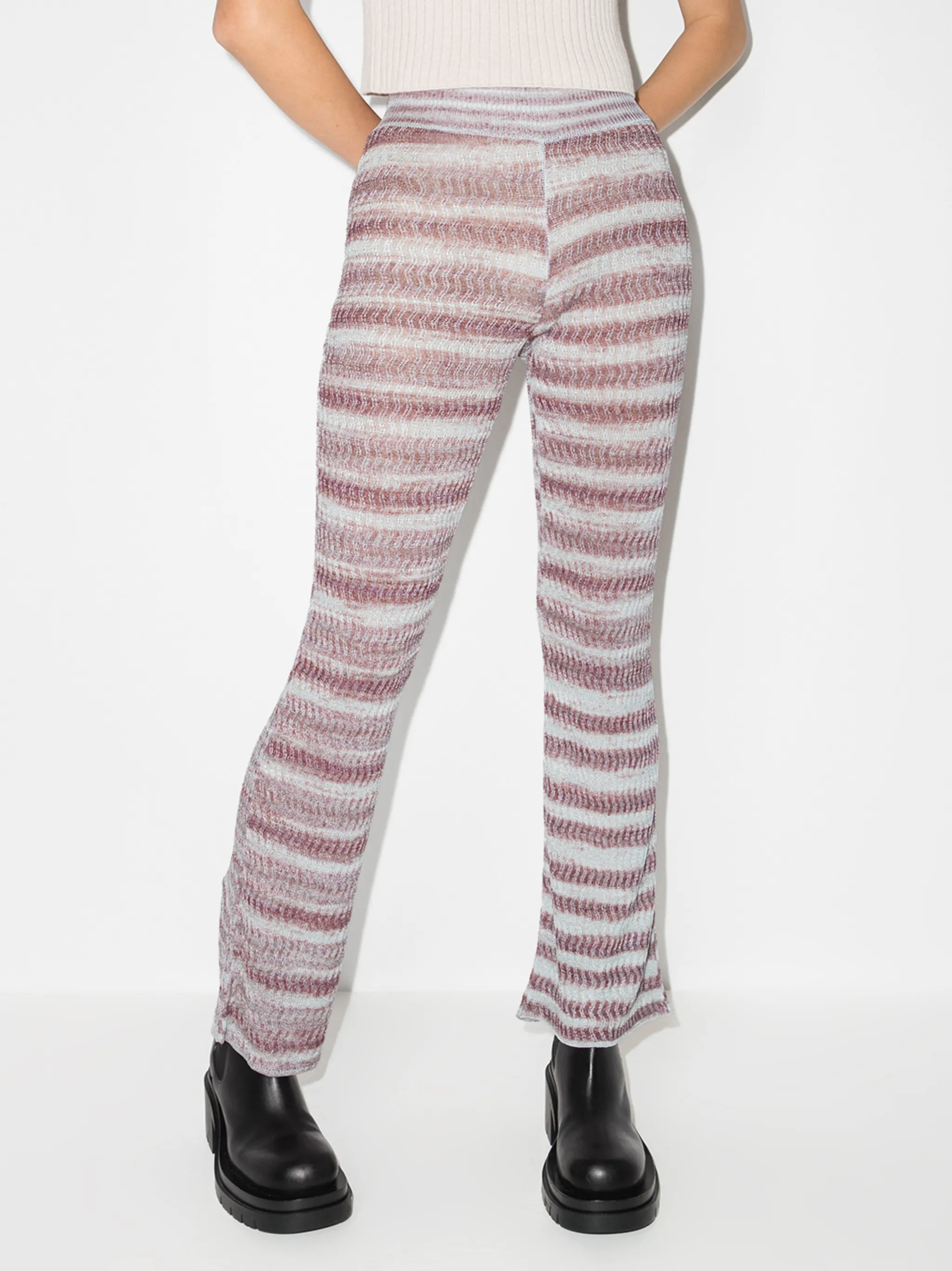 Mirage striped knit trousers