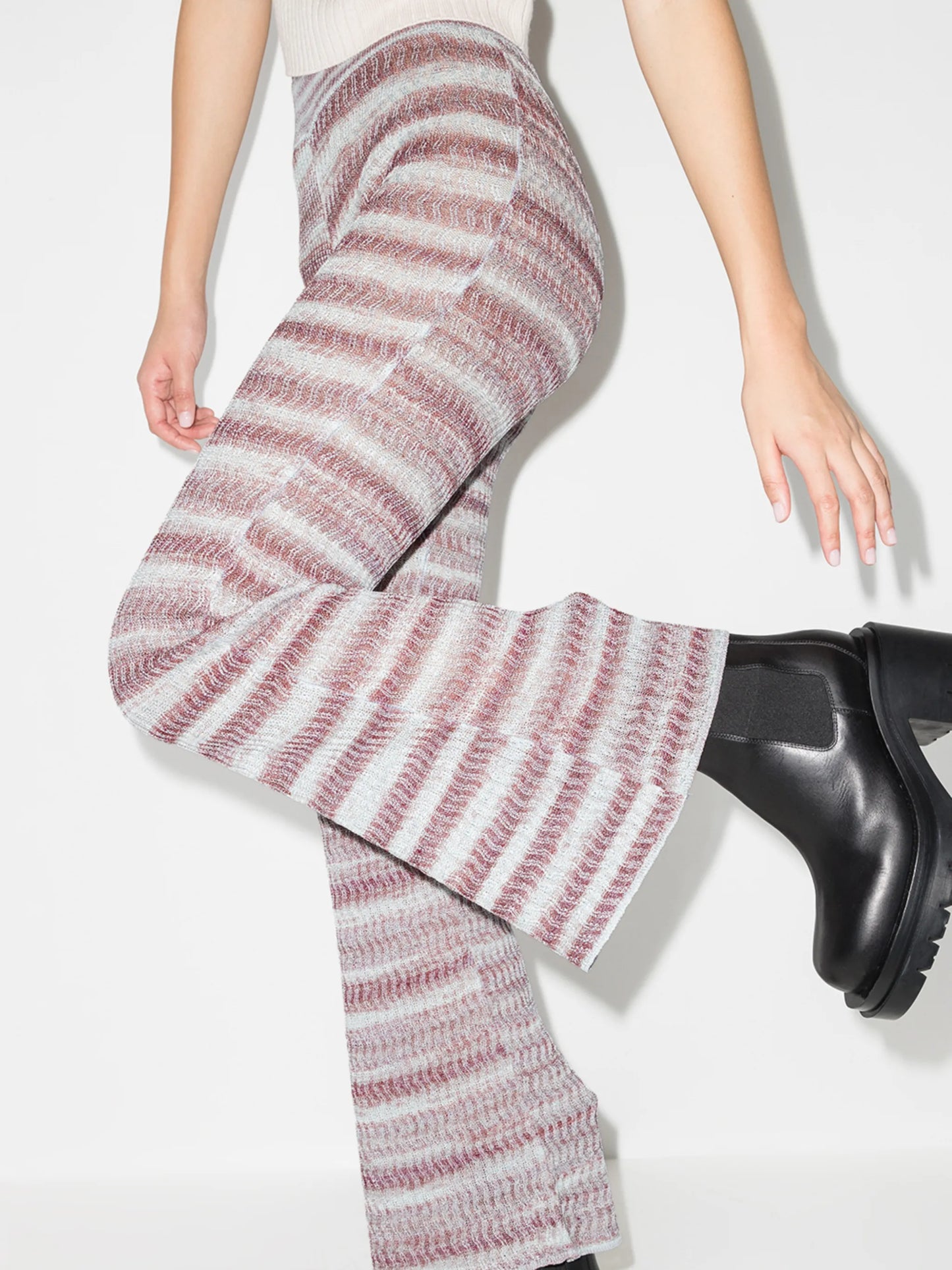 Mirage striped knit trousers